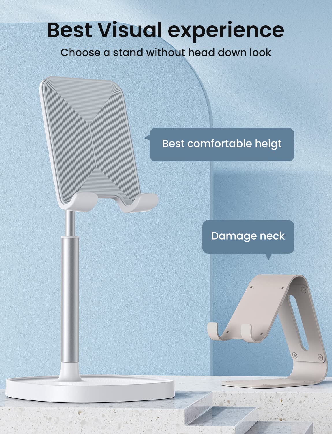 Lisen Cell Phone Stand Adjustable Phone Holer For Desk, Computer Office Desk Accessories For Iphone 16 Holder Women Kitchen Esse