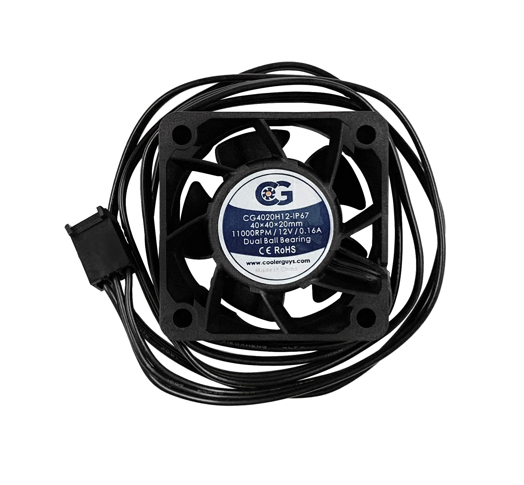 Coolerguys 12Vdc Waterproof Ip67 Fan (High Speed, 40X20Mm)