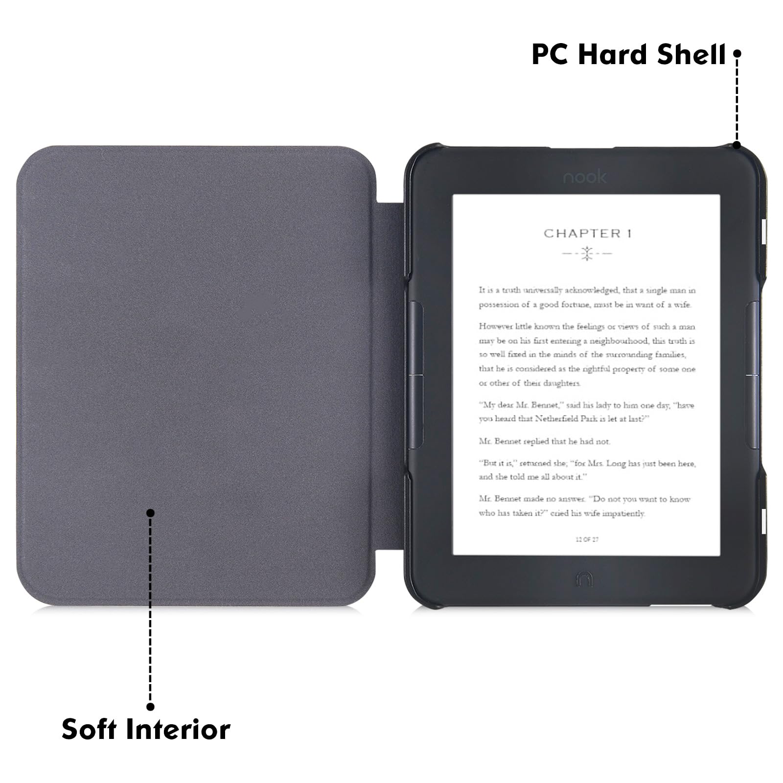 Bozhuorui Slim Case For 6'' Nook Glowlight 4 (2021 Released) / Nook Glowlight 4E (2022 Released)   Ultra Lightweight Premium Pu