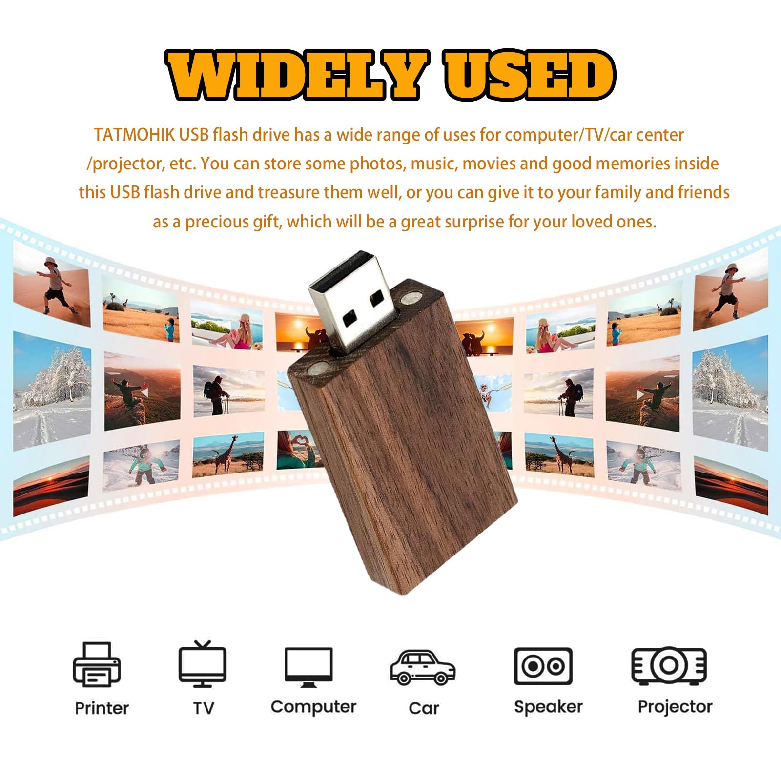 Wood Usb Flash Drives 32Gb, Tatmohik Usb 2.0 Walnut Wooden Usb Thumb Drives 10 Pack Wood Usb Drive Memory Stick Pen Drive Bulk(1