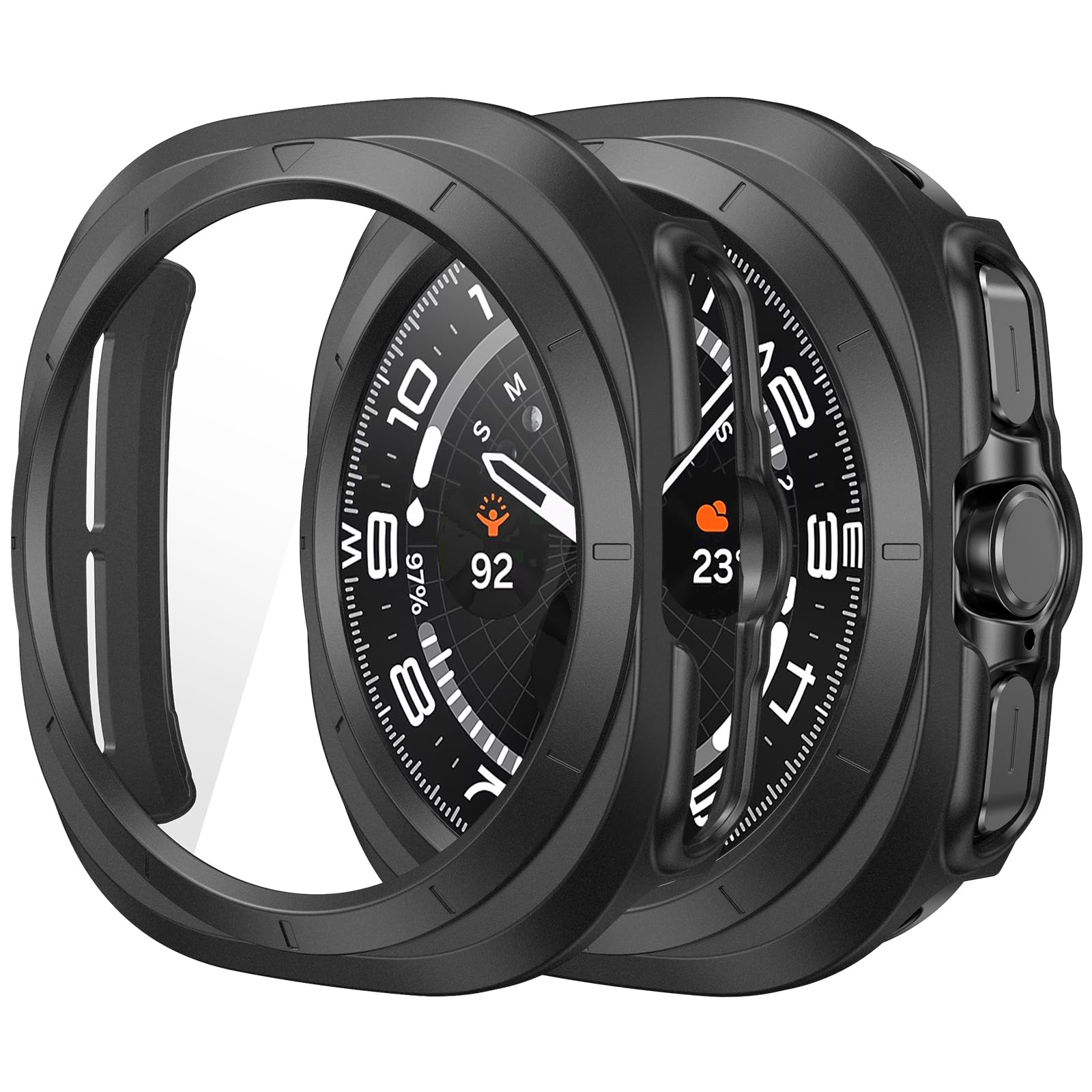 Misxi 2 Pack Hard Pc Screen Protector Case For Samsung Galaxy Watch Ultra 47Mm, Anti Slip Ultra Thin Scratch Resistant Cover Wit