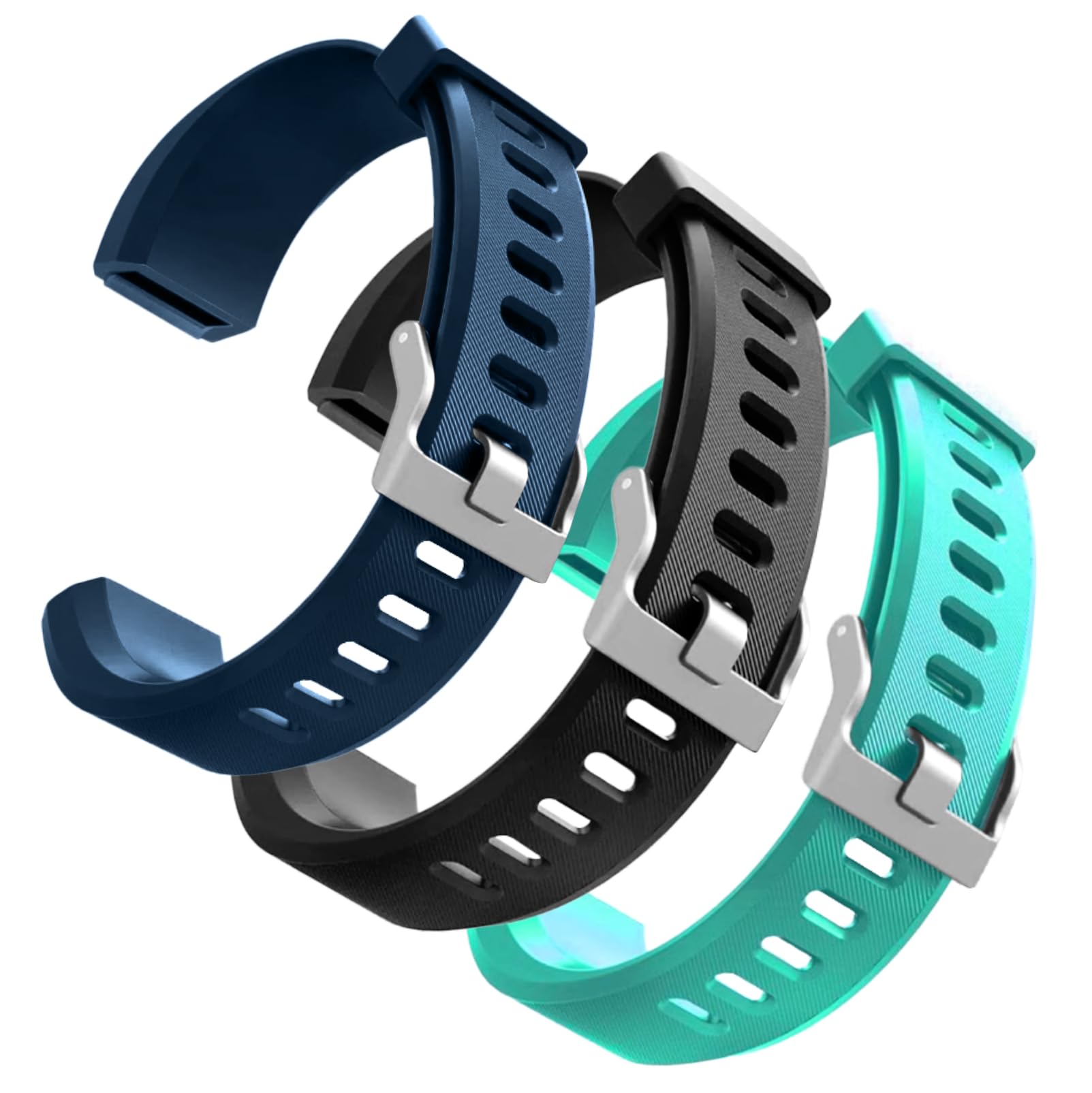 Hoeslaw 3 Pcs Watch Bands Replacement For Id115Plus Hr, Very Fit Pro Activity Fitness Tracker Wrist Bands Set, Multicolor Veryfi