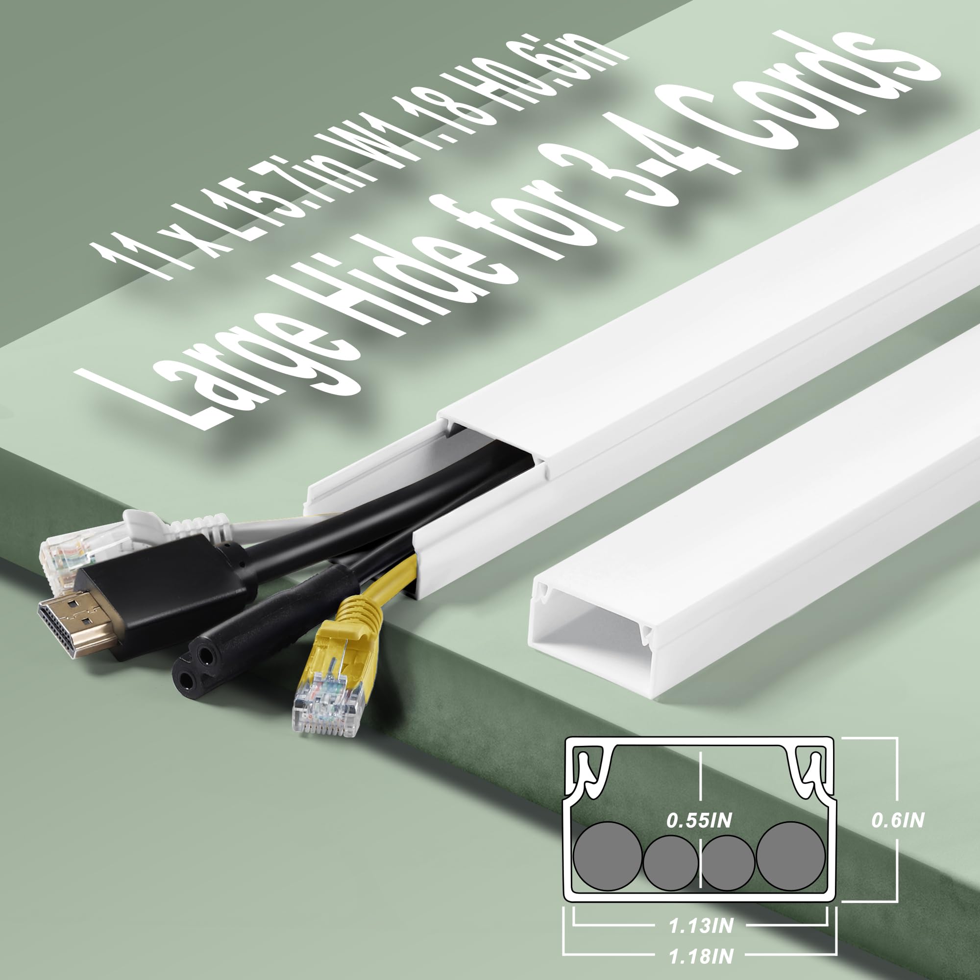 Wall Cable Hider To 3 4 Wires, Lzeoy 172In Cord Hider For Wall Mount Tv, White Cord Covers For Wires On Wall, Wall Cord Cover Wi