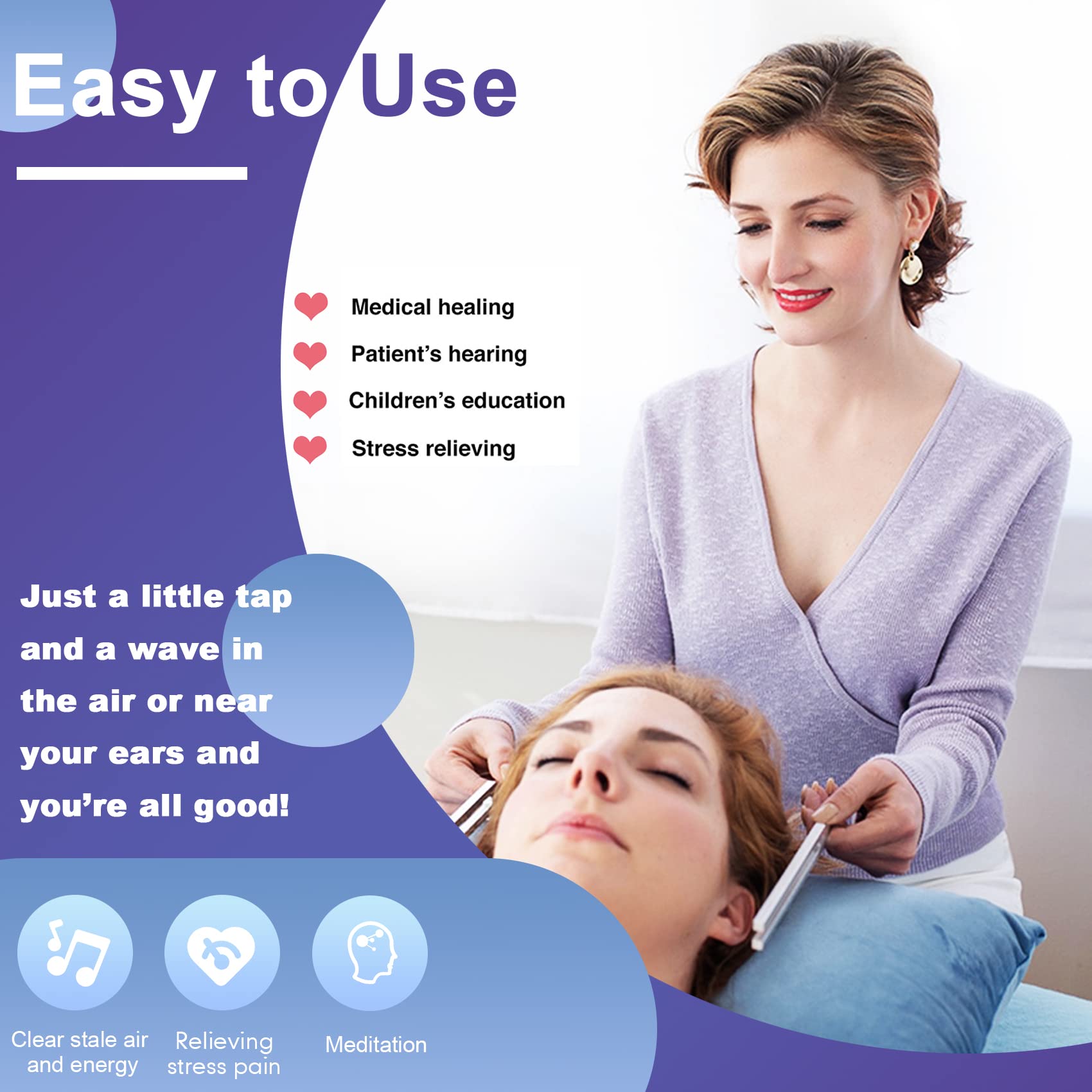 Tenfly 417 Hz Tuning Fork Set, Aluminum Alloy Tuning Fork For Healing, Chakra, Sound Therapy, Keep Body, Mind And Spirit In Perf