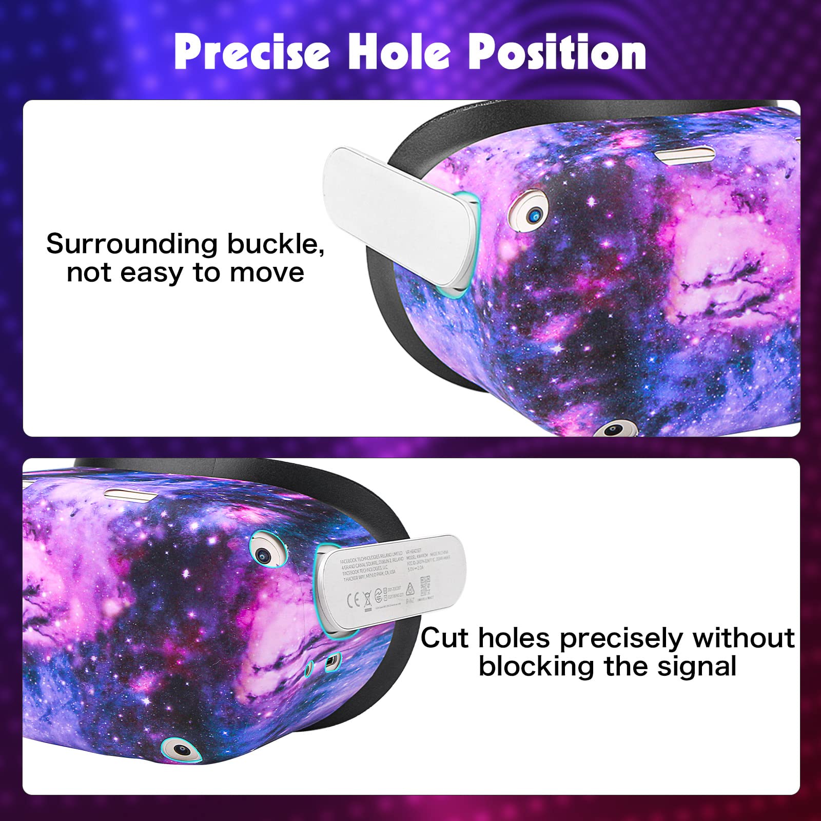 Relohas Accessories For Oculus Quest 2, Vr Accessory Set For Meta Quest 2, Include Controller Grip Leather Cover, Vr Shell Cover