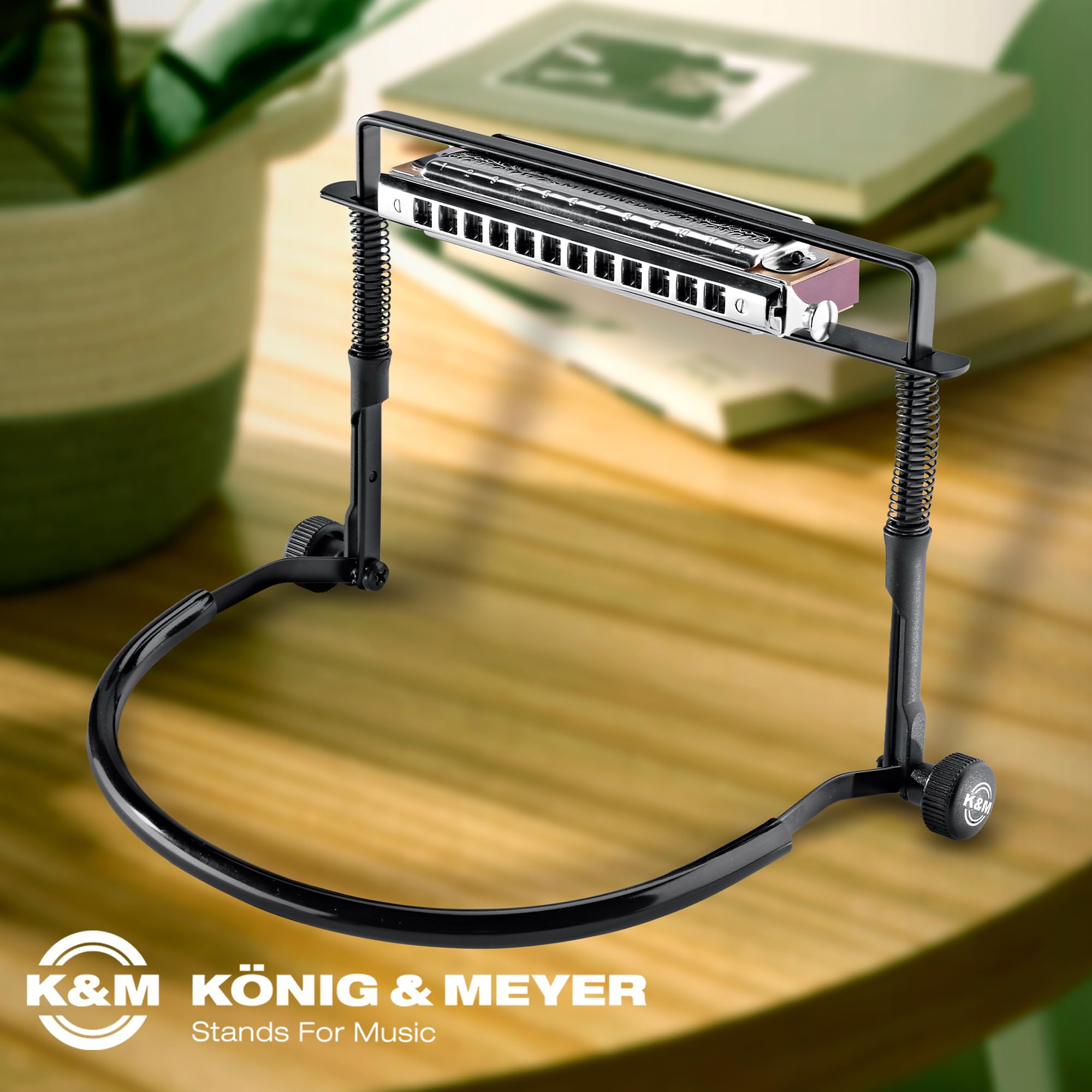 K&M Konig & Meyer 16415.000.55 Harmonica Holder | Industry Standard | Hands Free Harp Neck Brace | Sturdy Adjustable Frame | Pro