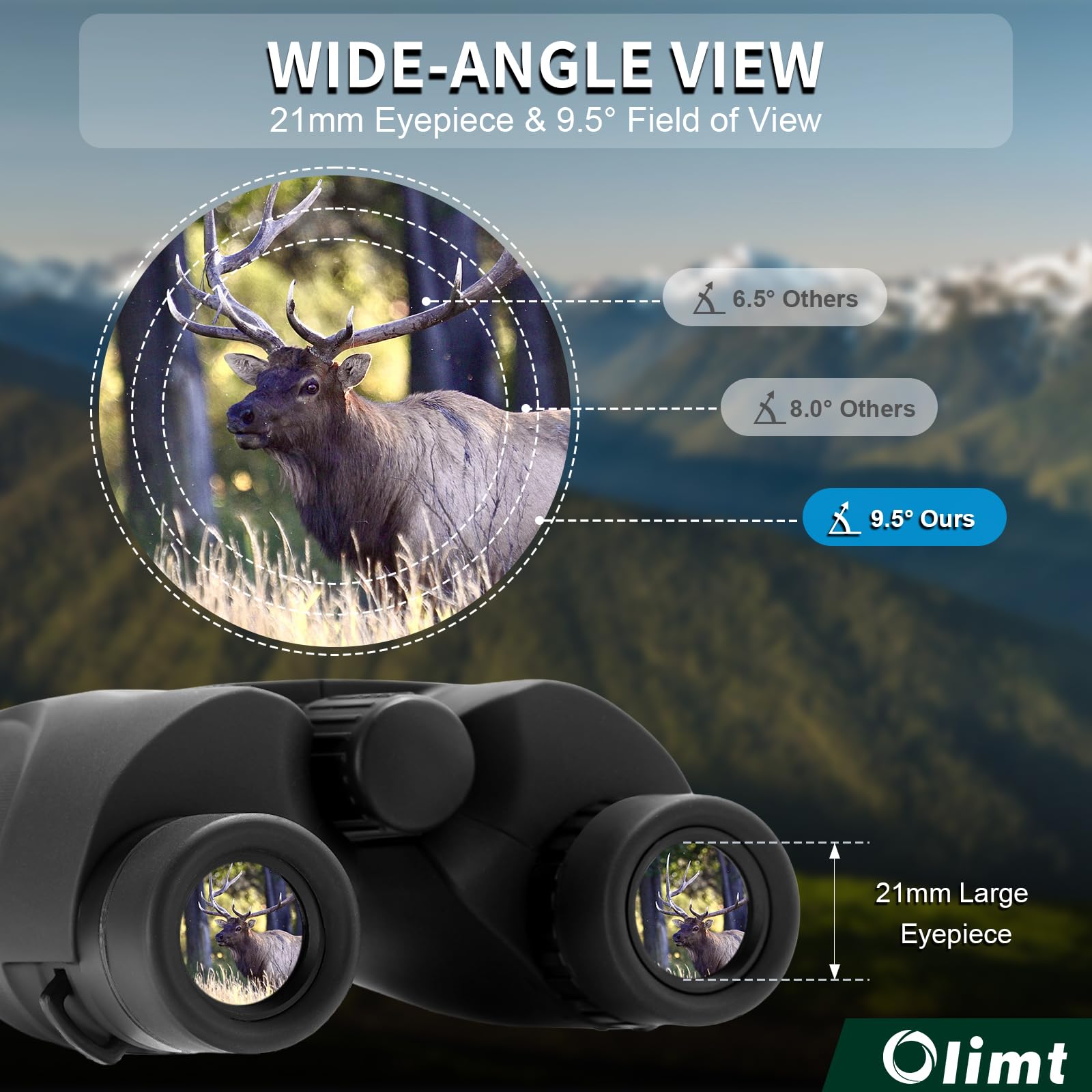 6X25 Compact Binoculars, Bak-4 Prism 9.5 Wide Field Of View 21Mm Eyepiece With Ed Lens, Black