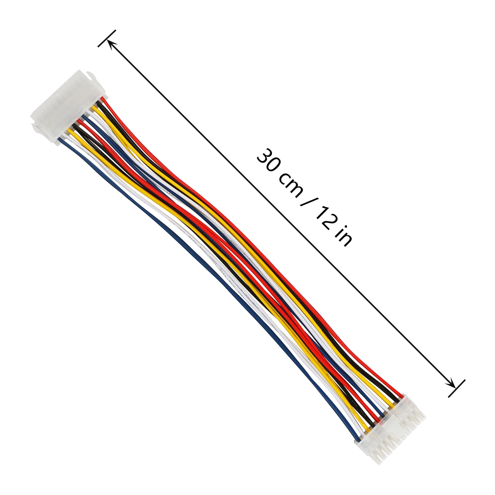 Cerrxian 30Cm Atx 20 Pin Male To 20 Pin Female Power Supply Extension Cable For Computer Pc