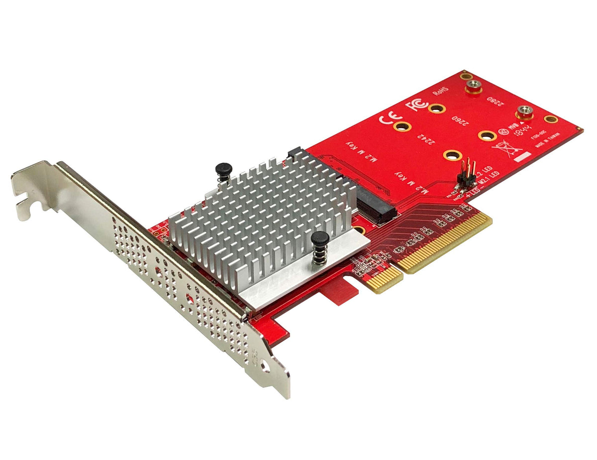 Ableconn Pexm2 130 Dual M.2 Pcie Nvme Ssd Adapter Card   Pci Express 3.0 X8 / X16 Support 2X M.2 Ngff (M Key) Pcie Nvme Ssd For 