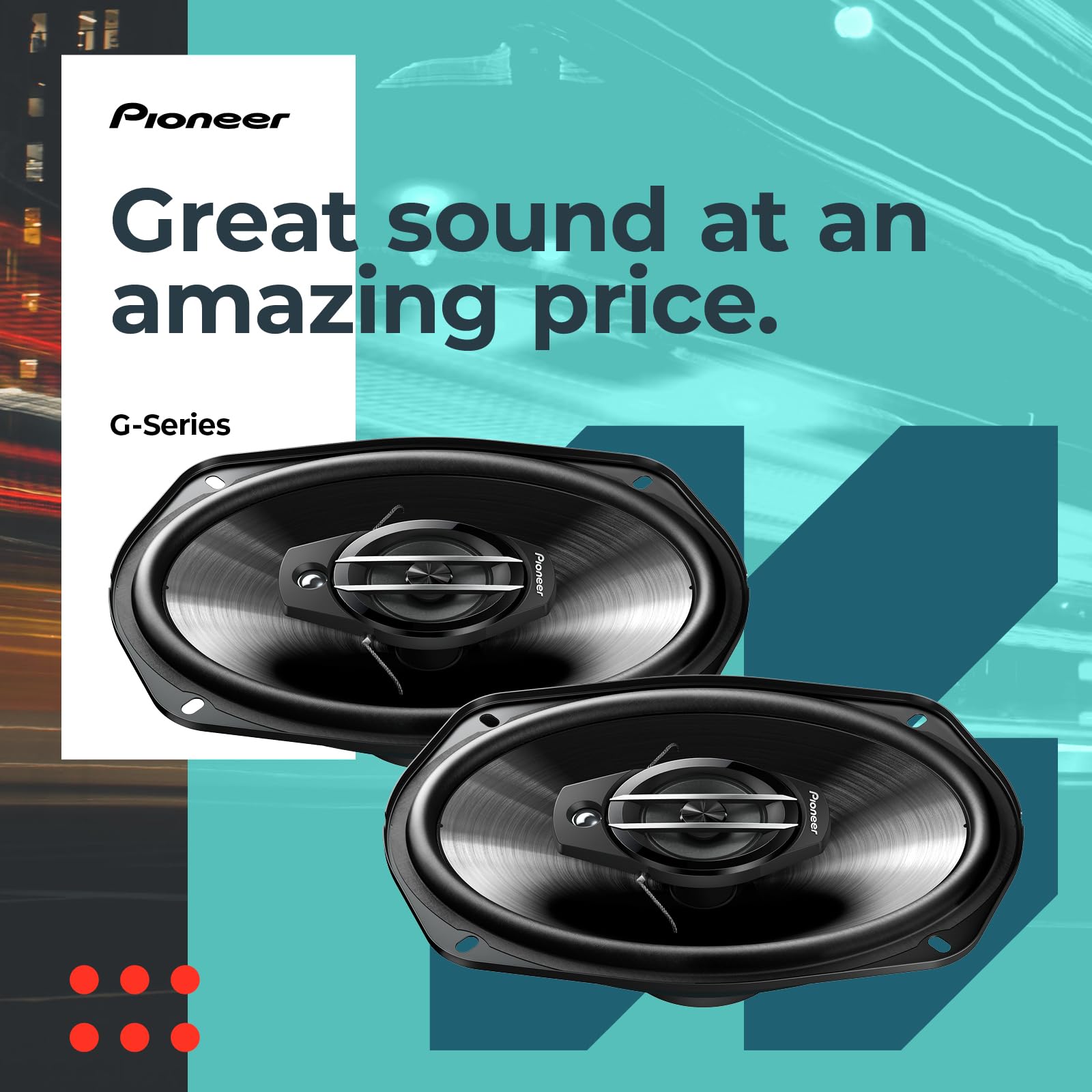 Pioneer 6X9'' 3 Way Full  Range Speakers 400 Watts   Pair