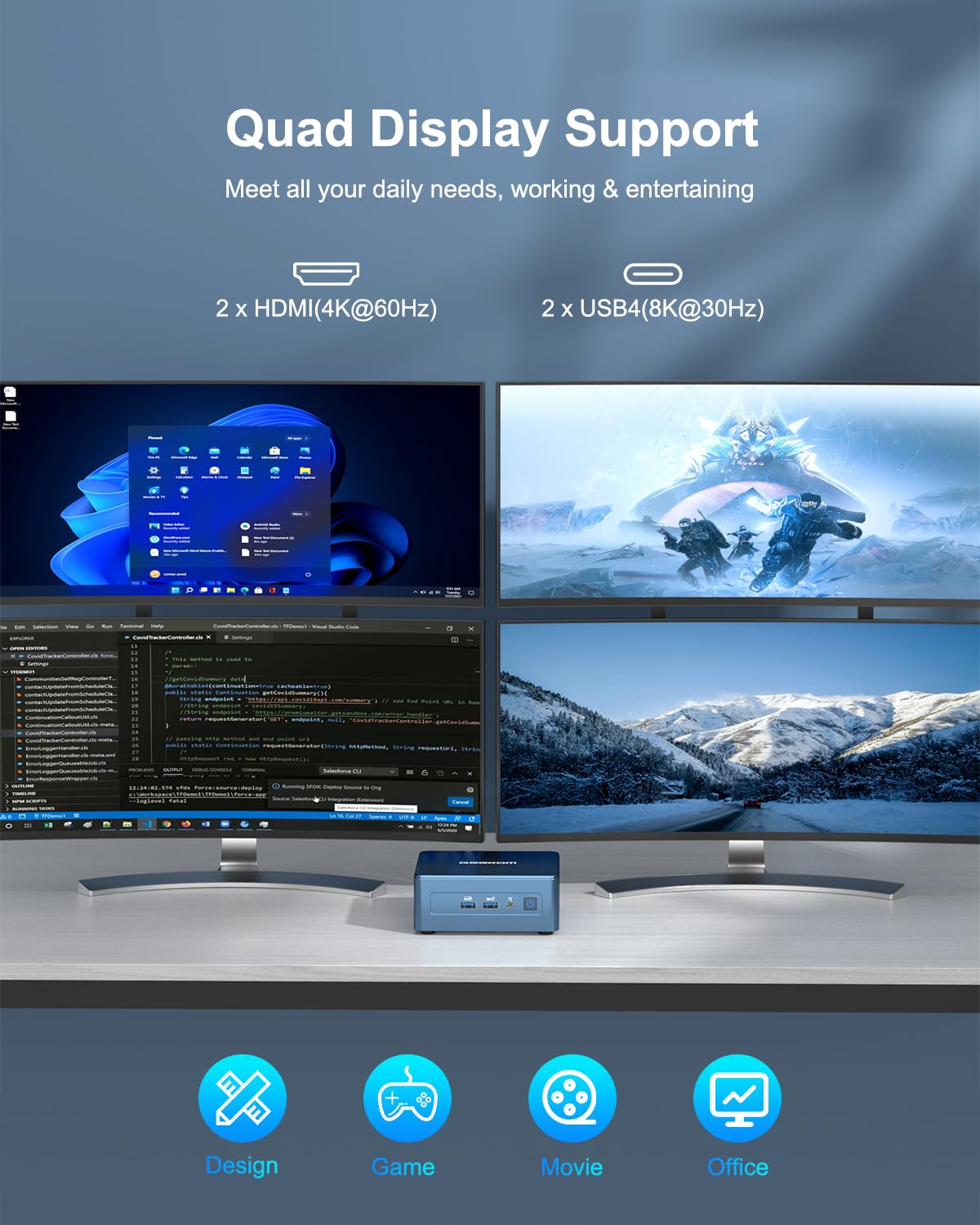 Geekom Mini Pc Mini It13, 13Th Intel Core I7 13620H (10C/16T, Up To 4.9Ghz), 32Gb Ddr4 Ram/1Tb Pcie Gen4 Ssd Mini Desktop Nuc13,