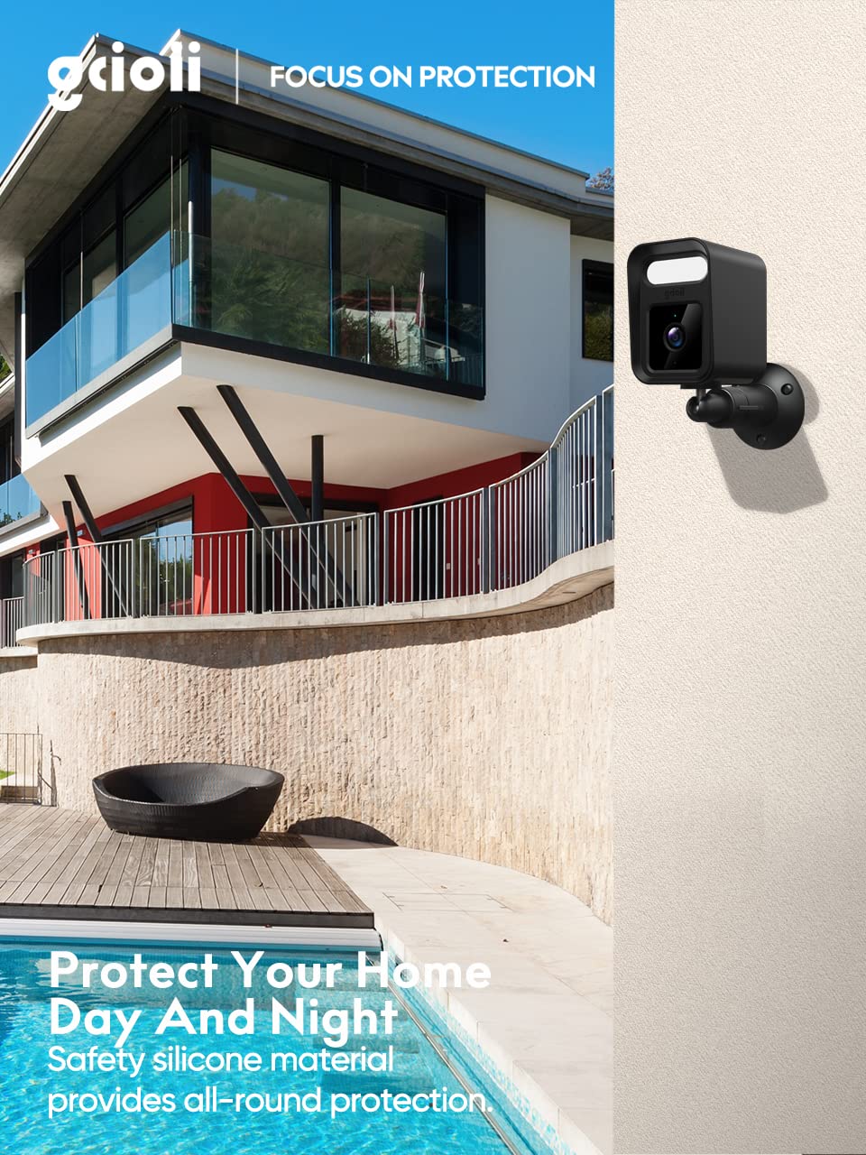 Gcioii Mount For Wyze Cam V3 Spotlight Camera, Indoor/Outdoor Security Accessories,Weatherproof Protective Silicone Skin Cover A