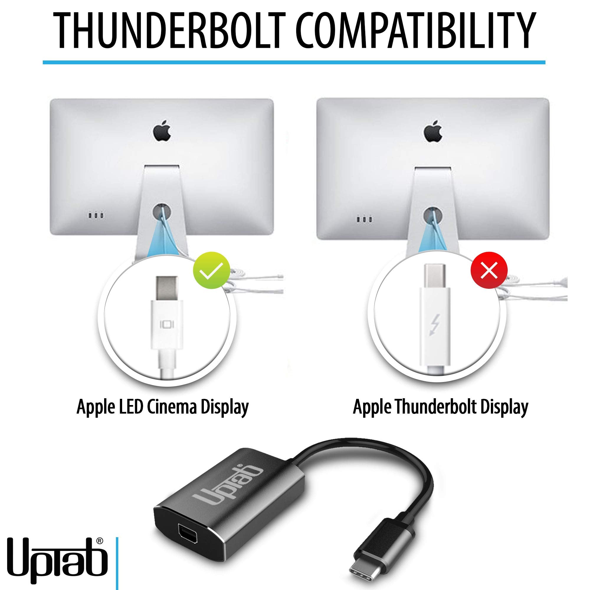 Uptab Usb C To Mini Displayport Adapter 4K@60Hz (Graphite)