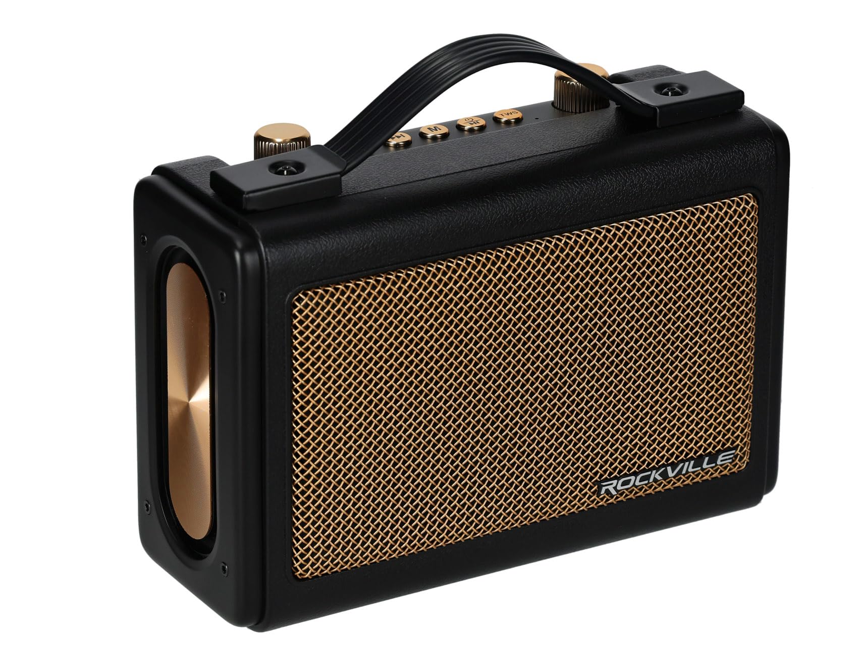 Rockville GlideTone Retro Portable Bluetooth Speaker, 25W Stereo Power, TWS, 2.5 Full-Range Drivers, Up to 18 Hours Battery Life