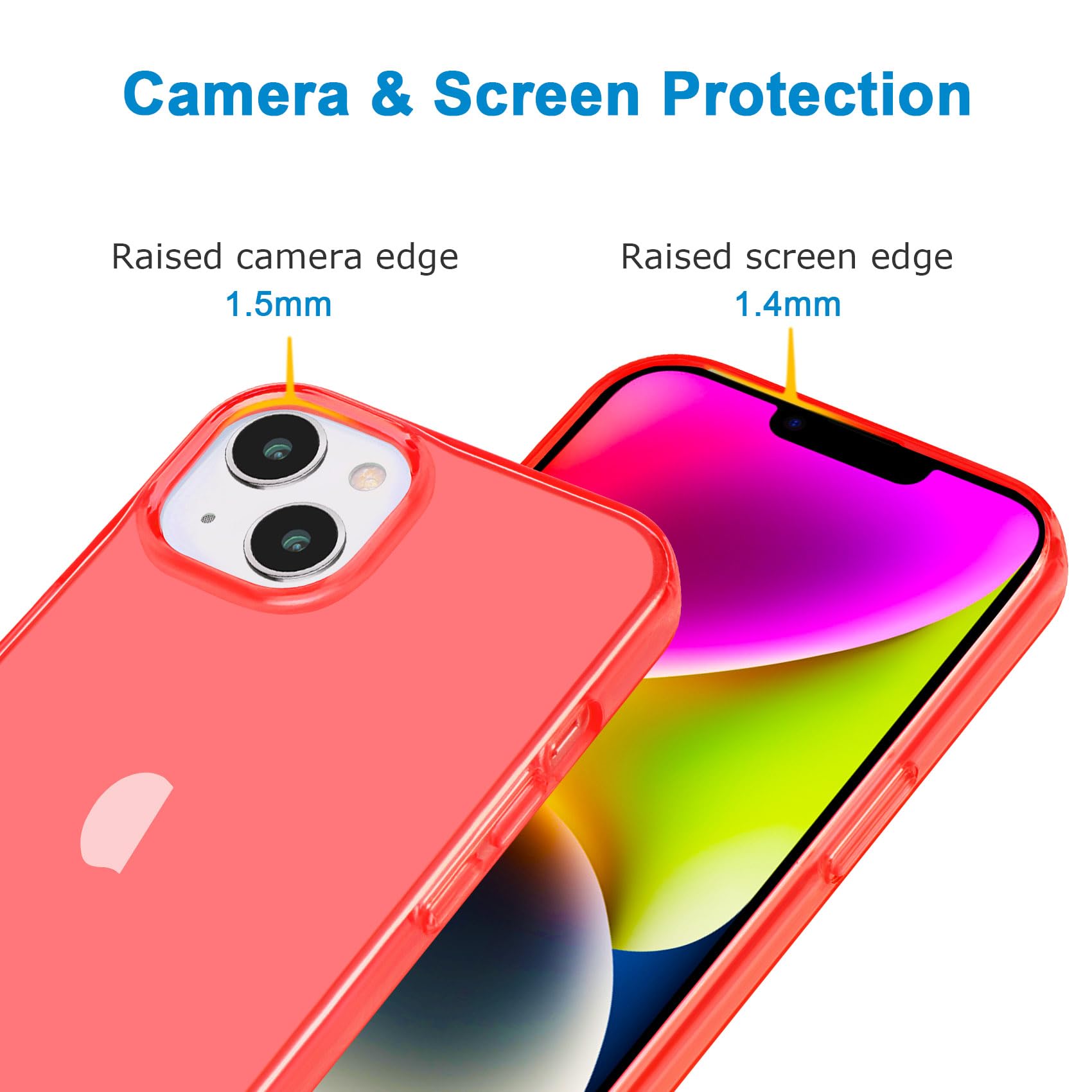 Jjgoo Compatible With Iphone 13 Case, Clear Red Soft Shockproof Protective Slim Thin Phone Bumper Cover For Iphone 13 6.1 Inch 2