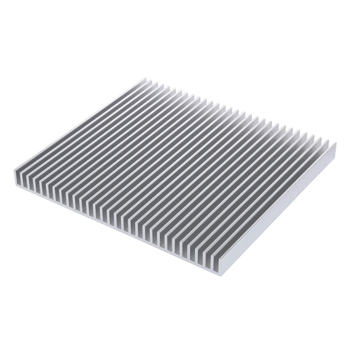 Awxlumv Large Led Aluminum Heatsink 200 X 220 X 18Mm / 7.87 X 8.66 X 0.7 Inch Cooler 30 Fins Heat Sink Board