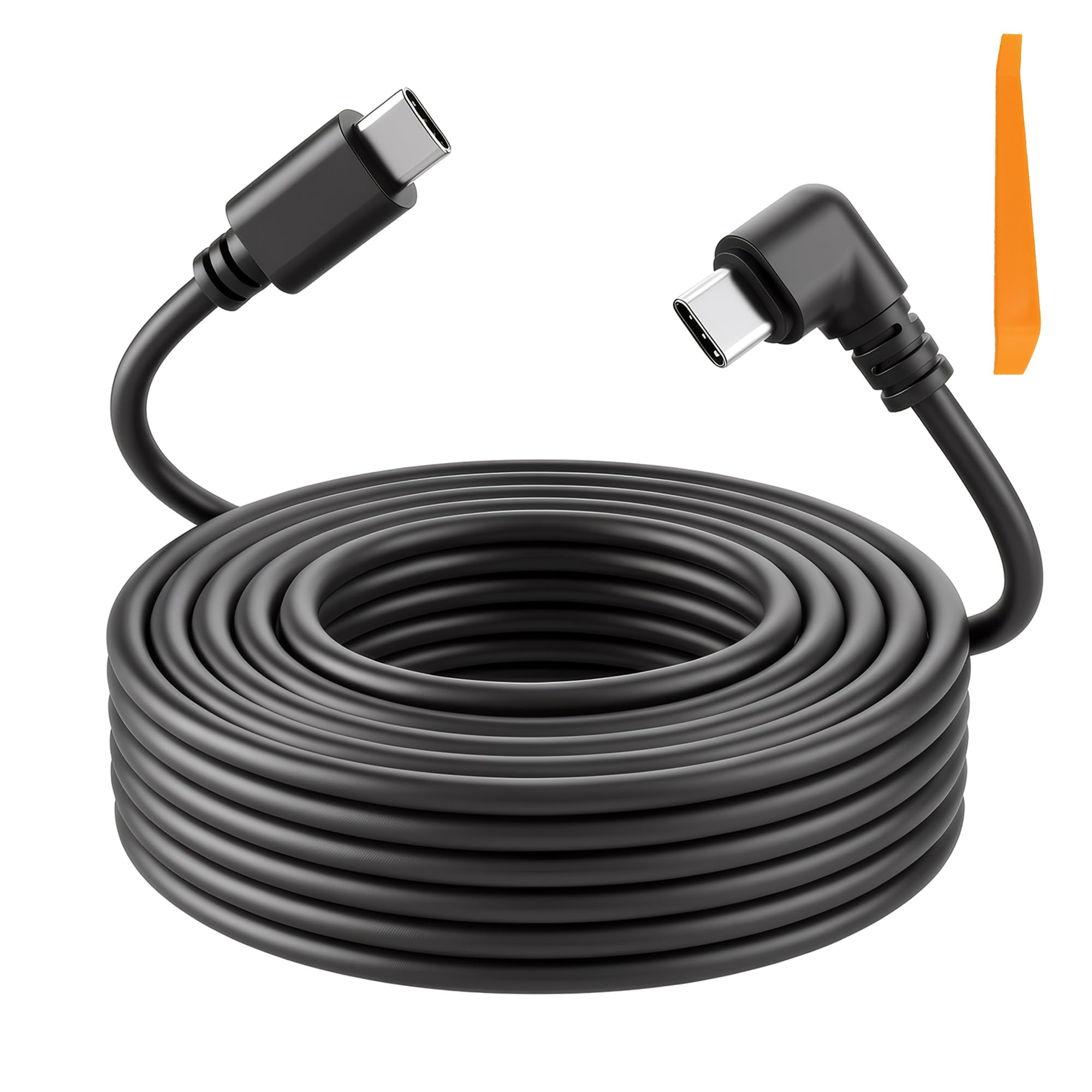 Binyoansm 11.5FT USB C Dash Cam Power Cord, 5V/2.5A Right Angle Cable