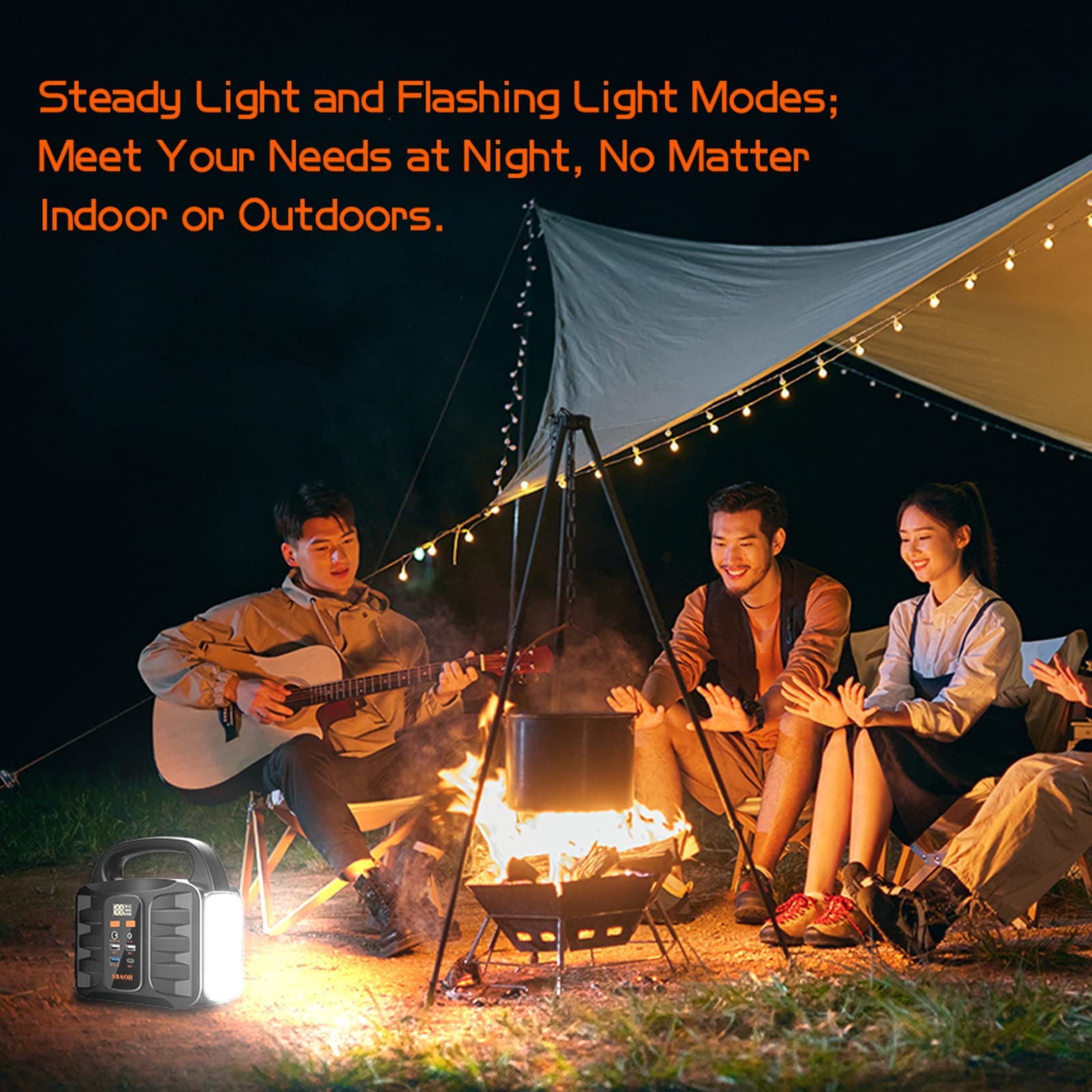 Sbaoh Portable Power Station, 155Wh 42000Mah Outdoor Solar Generator With 110V/150W(Peak 200W) Ac Outlet And Usb C Pd(30W) Port,