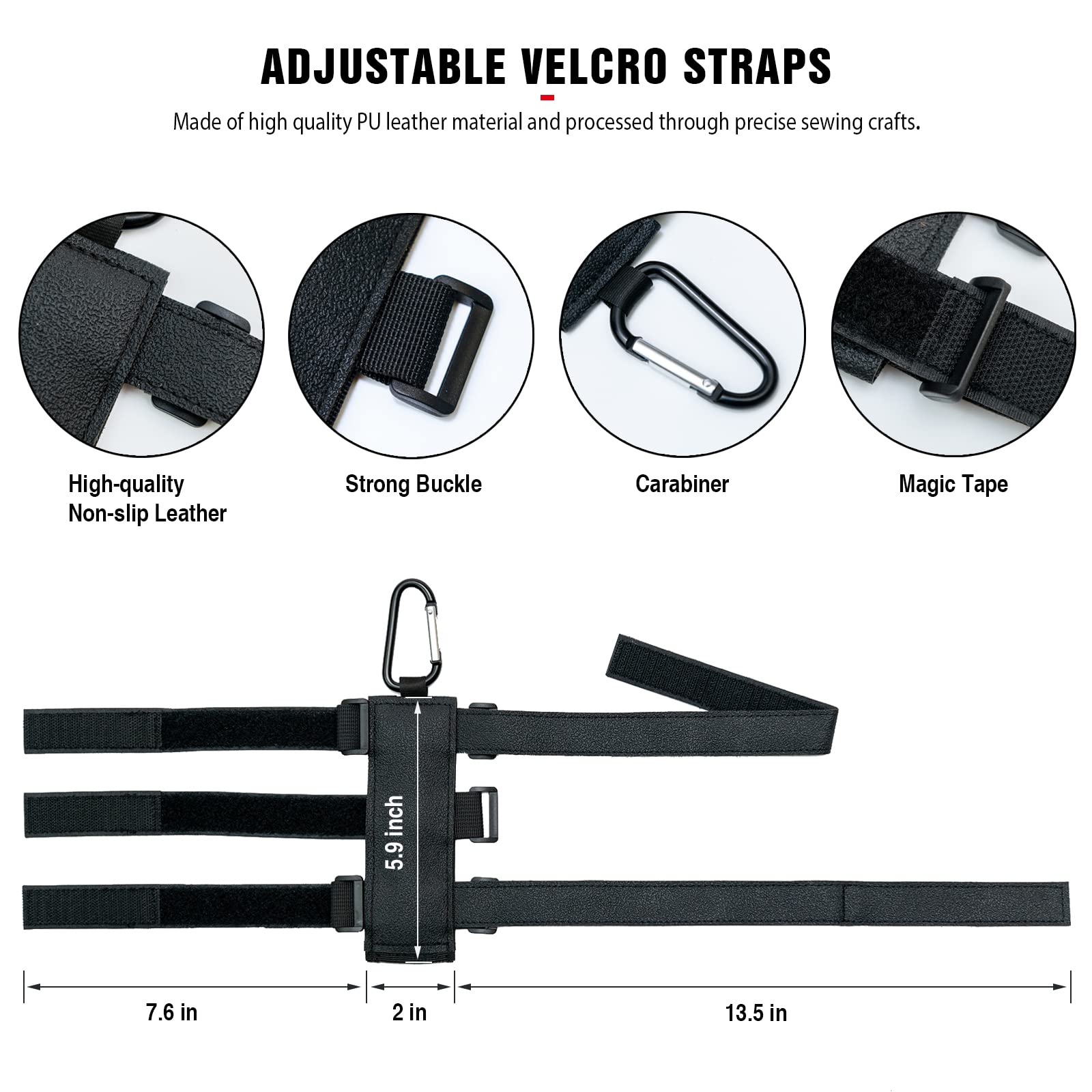 Heymoontong Portable Speaker Mount For Wireless Bluetooth Speakers With 7.5'' 12.5'' Circumference, Waterproof Adjustable Strap