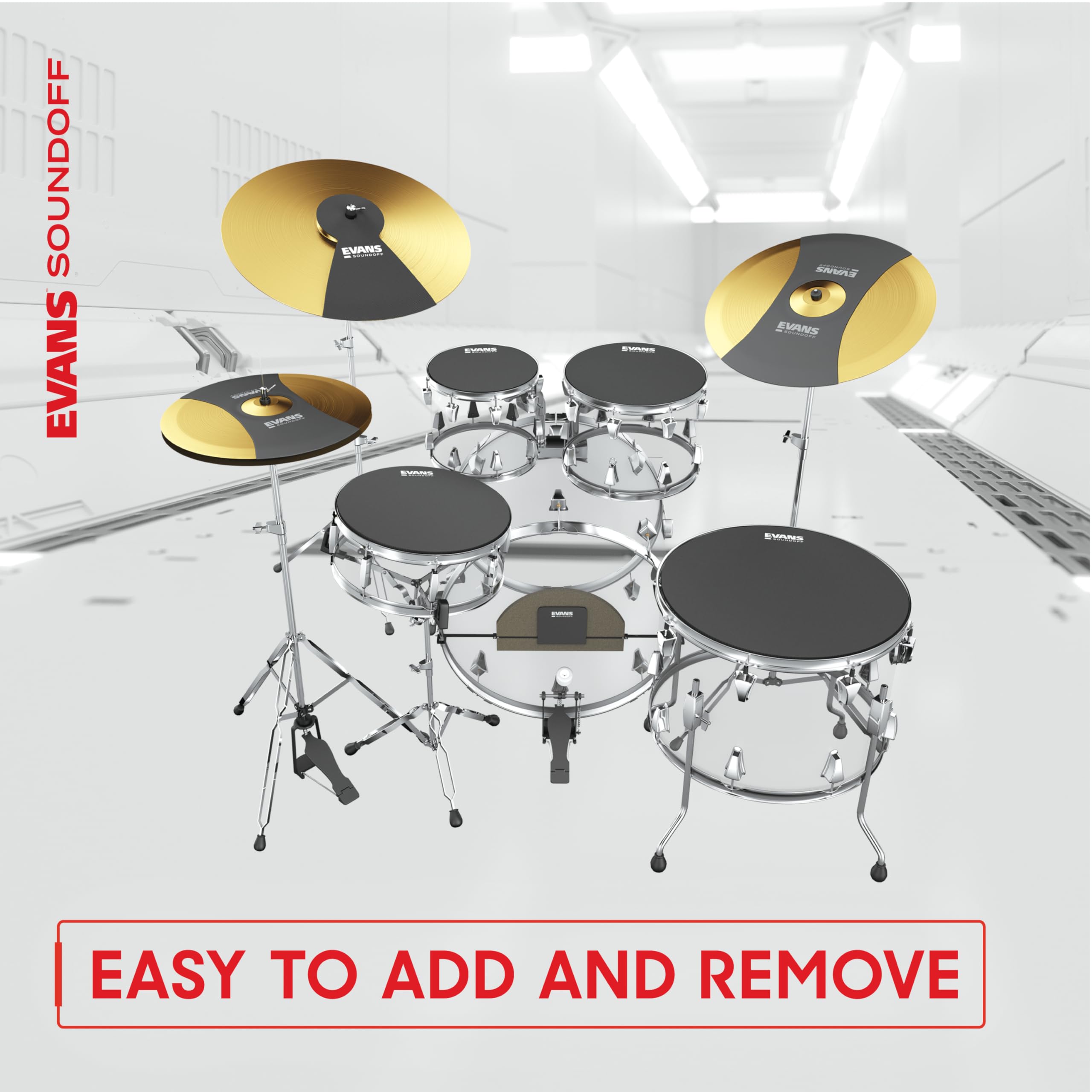 Evans So 2346 Soundoff Standard Drum, Mute Pack, Black