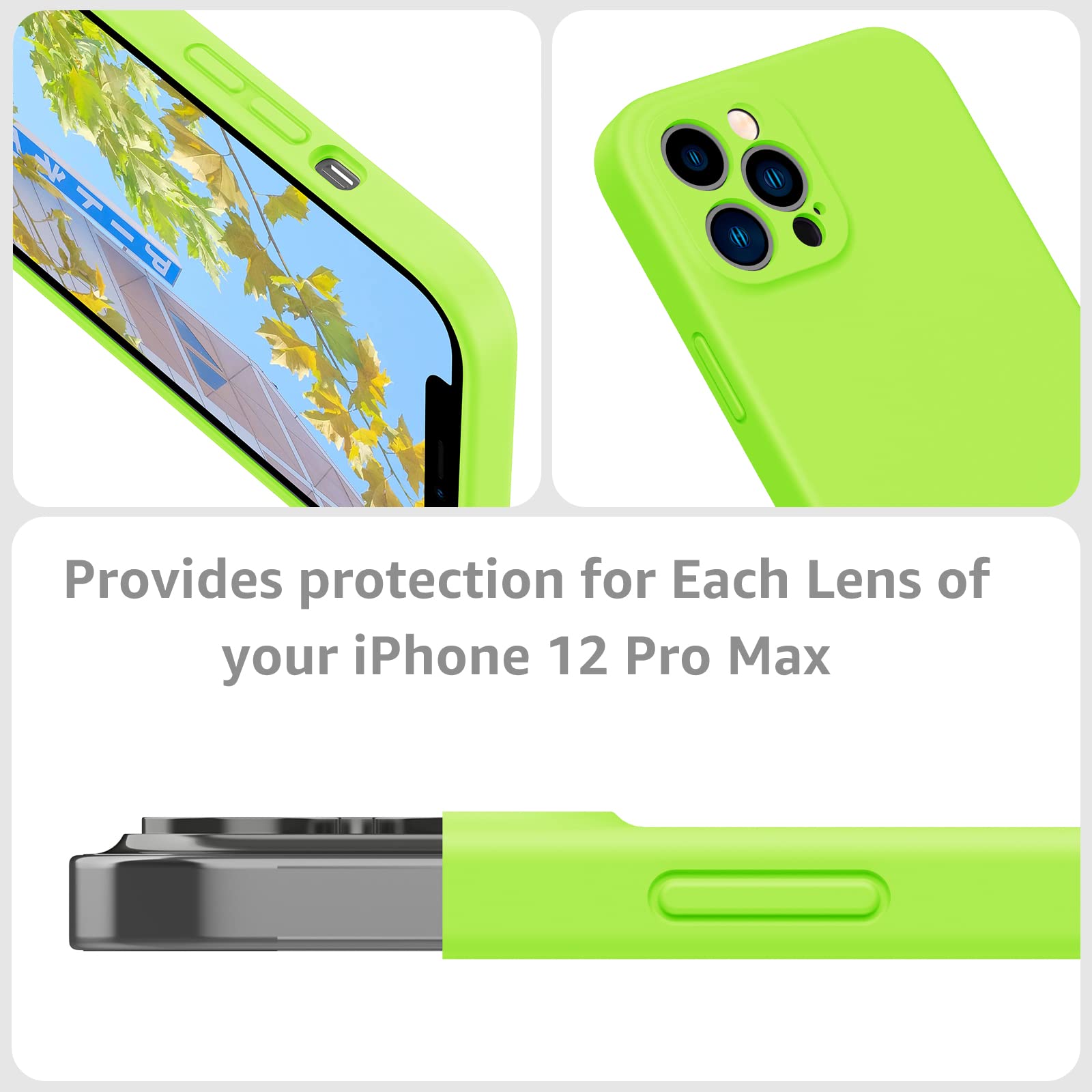 MCFANCE Magsafe Silicone Phone Case for iPhone 12 Pro Max 6.7 inch Mango Green