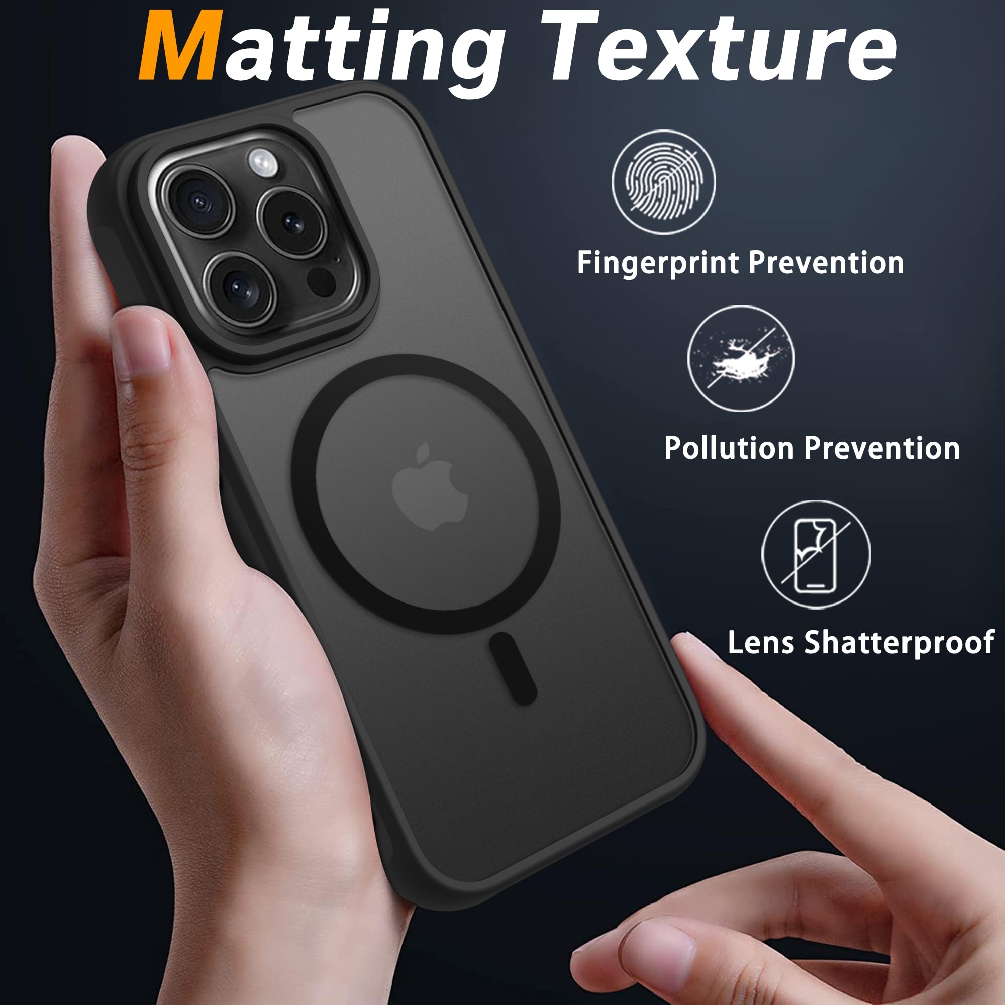 Pinlisheng 2024 Magnetic For Iphone 16 Pro Max Case,Compatible With Magsafe,Military Grade Drop Tested,Shockproof Matte Transluc