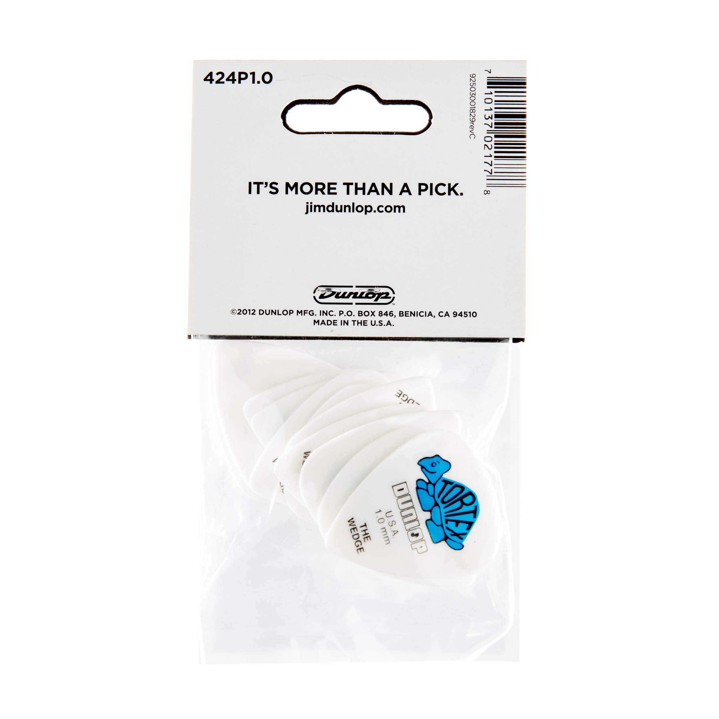 Dunlop 424P10 1.0Mm Tortex Wedge Guitar Picks, 12 Pack