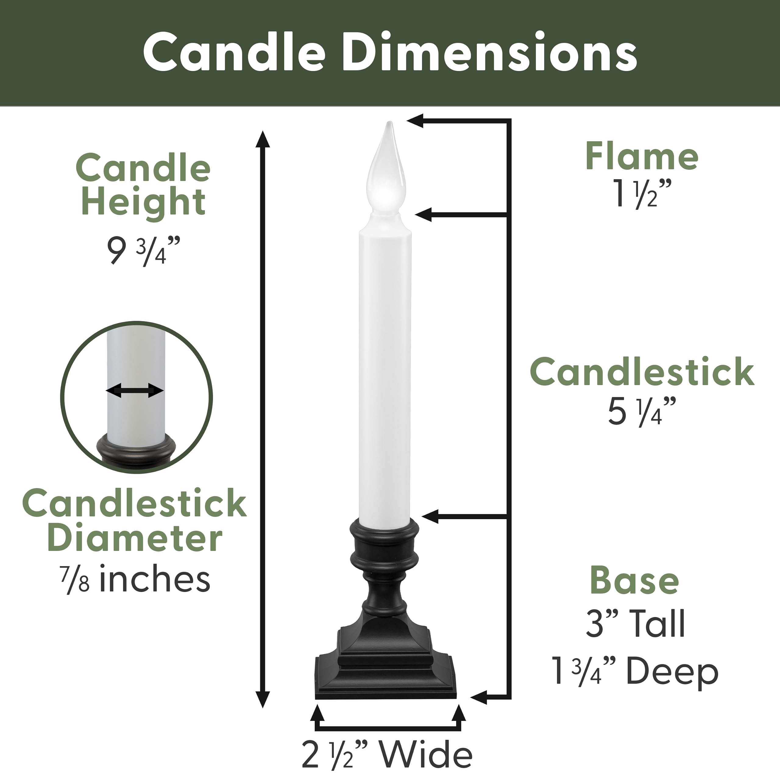 612 Vermont Led Battery Operated Window Candles With Timer, Remote Control, Bright Hot Spot, Flicker Or Steady On, Vt R1506A 4 (