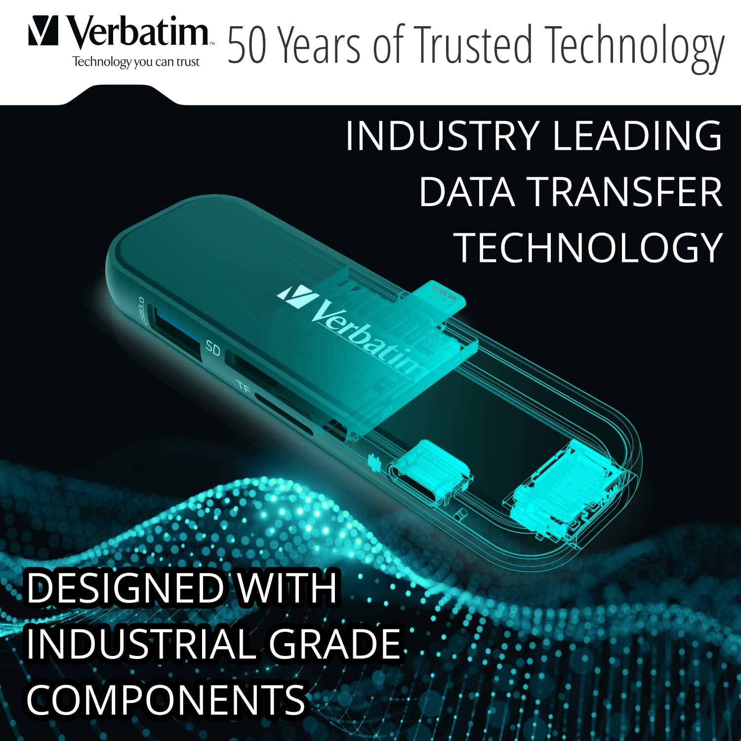 Verbatim 6-In-1 Usb C Hub - Type C Hub W/ 100W Pd, Usb 3.0, Sd Card Readers, 4K Hdmi, 3.5Mm Audio Usb Hub For Laptop, Portable &