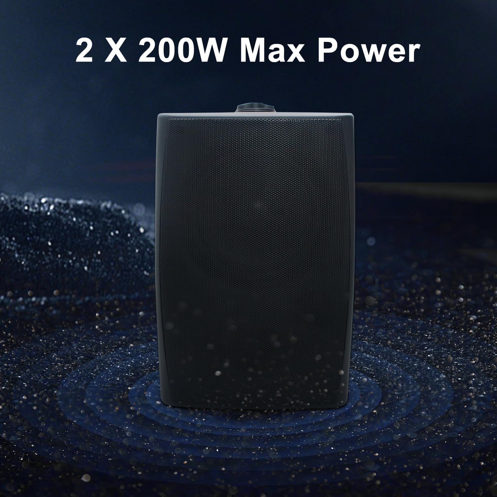 Studiofinix 6.5 Inch 400W Outdoor Bluetooth Speakers Waterproof Wired, Wall Mount Speakers All Weather Durability For Patio, Cov