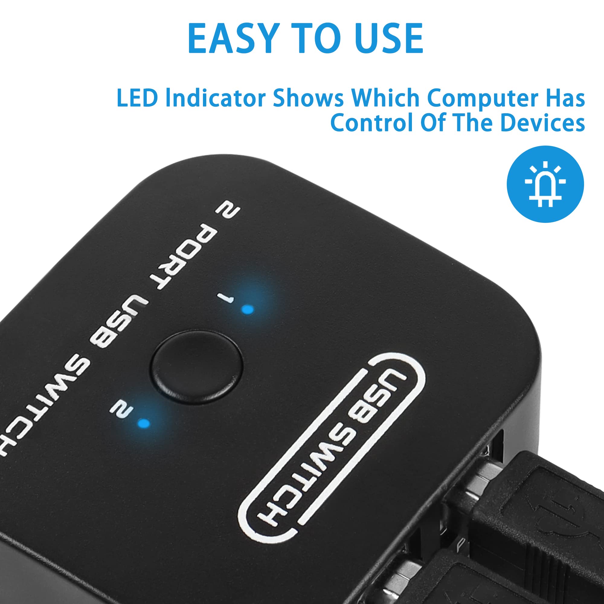 Riieyoca Usb Printer Sharing Kvm Switch,Printer Splitter For Two Devices, Automatic Switching Without Drivers.Share Keyboard Mou