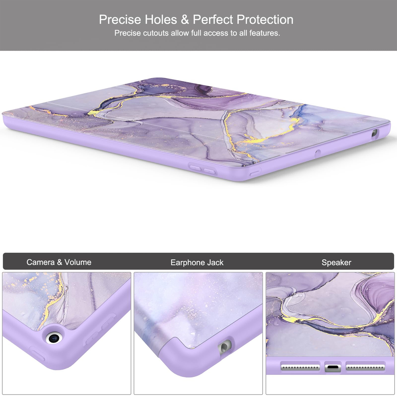 Soke Case For Ipad 9Th Generation 2021/8Th Gen 2020/7Th Gen 2019 With Pencil Holder   Premium Shockproof Case With Soft Tpu Back