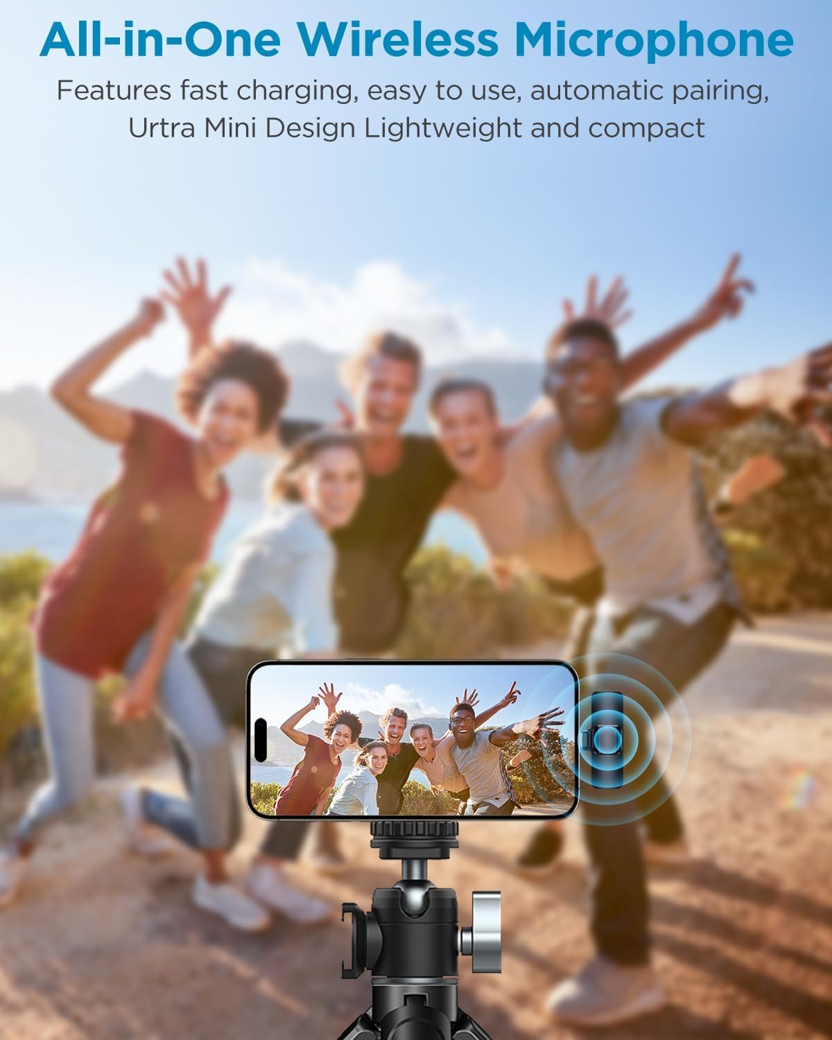 Ejcc 2 Pack Wireless Microphone For Iphone 15 Series,Ipad,Android, Usb C Wireless Clip On Microphones For Iphone Video Recording