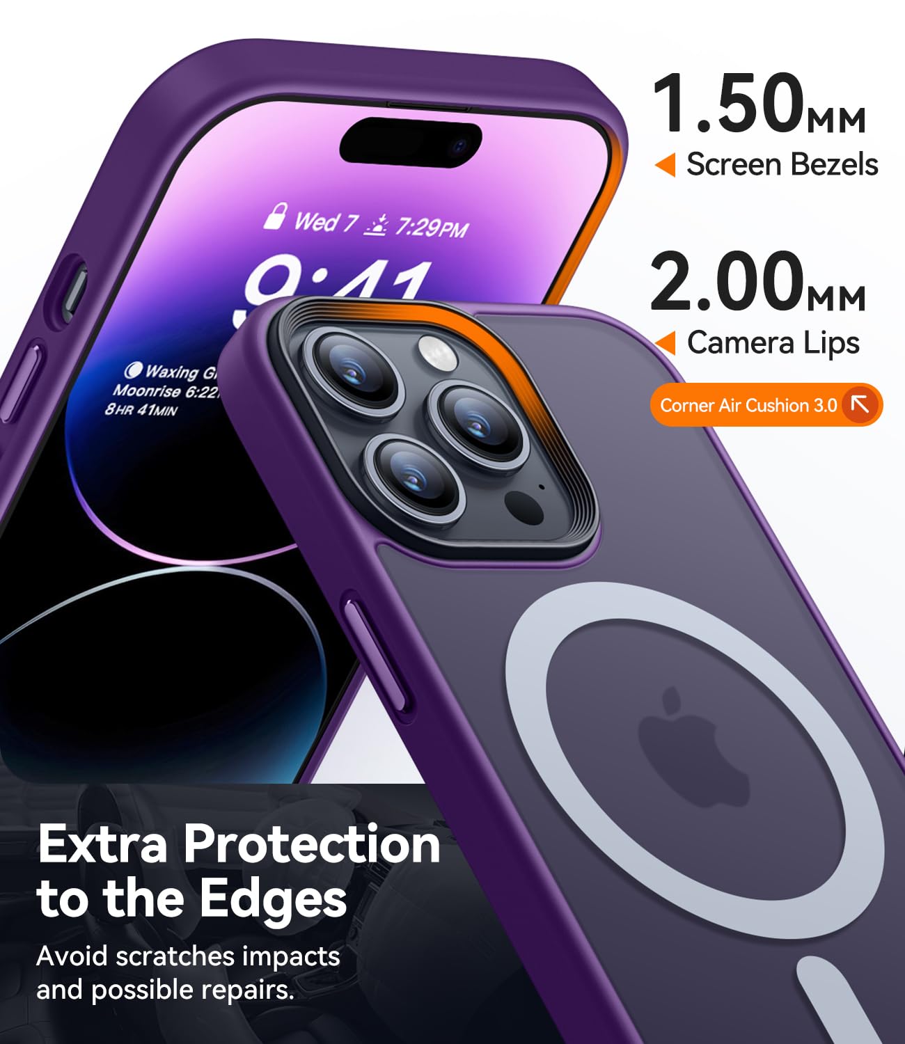 Canshn Magnetic Compatible With Magsafe Iphone 14 Pro Max Case [Translucent Matte] [Compatible With Magsafe] Slim Thin Shockproo