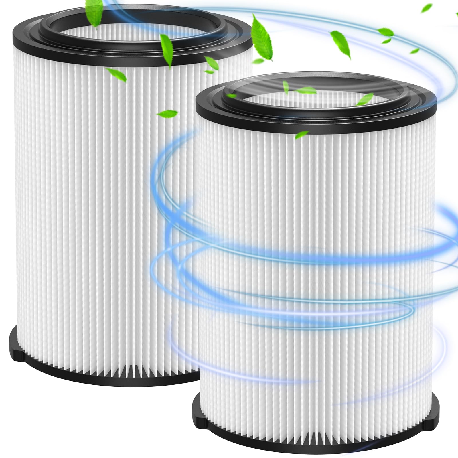 2 Pack Vf4000 Replacement Filter For Ridgid, Standard Wet/Dry Vac Filter Vf4000 Compatible With Ridgid Vacs Wet Dry 5 20 Gal, 6 