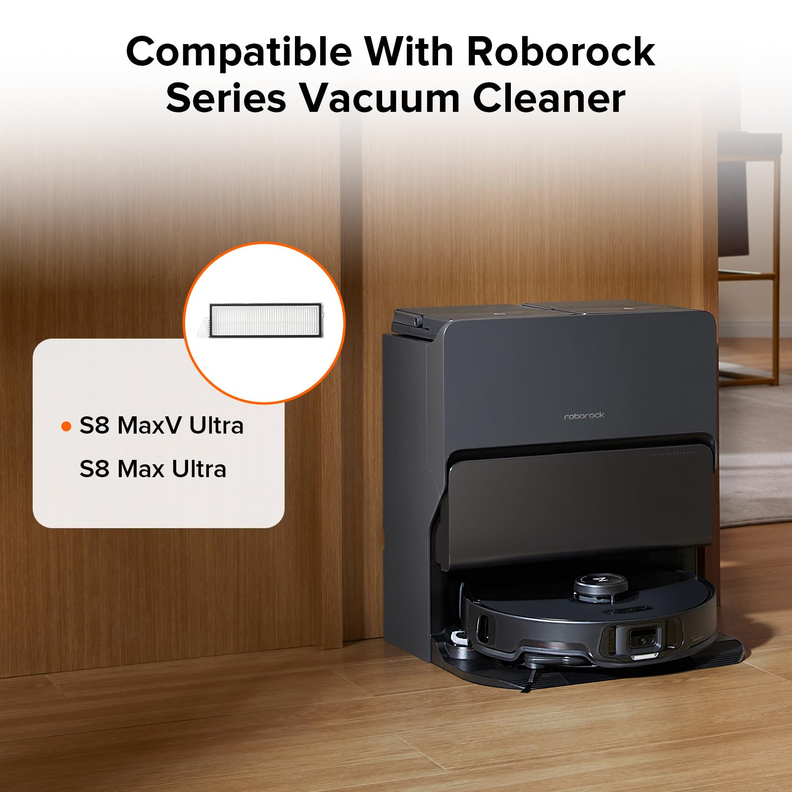 Roborock 2 Pack Washable Filter For S8 Maxv Ultra, S8 Max Ultra Robot Vacuum Cleaners, High Efficiency Filters Replacement Parts