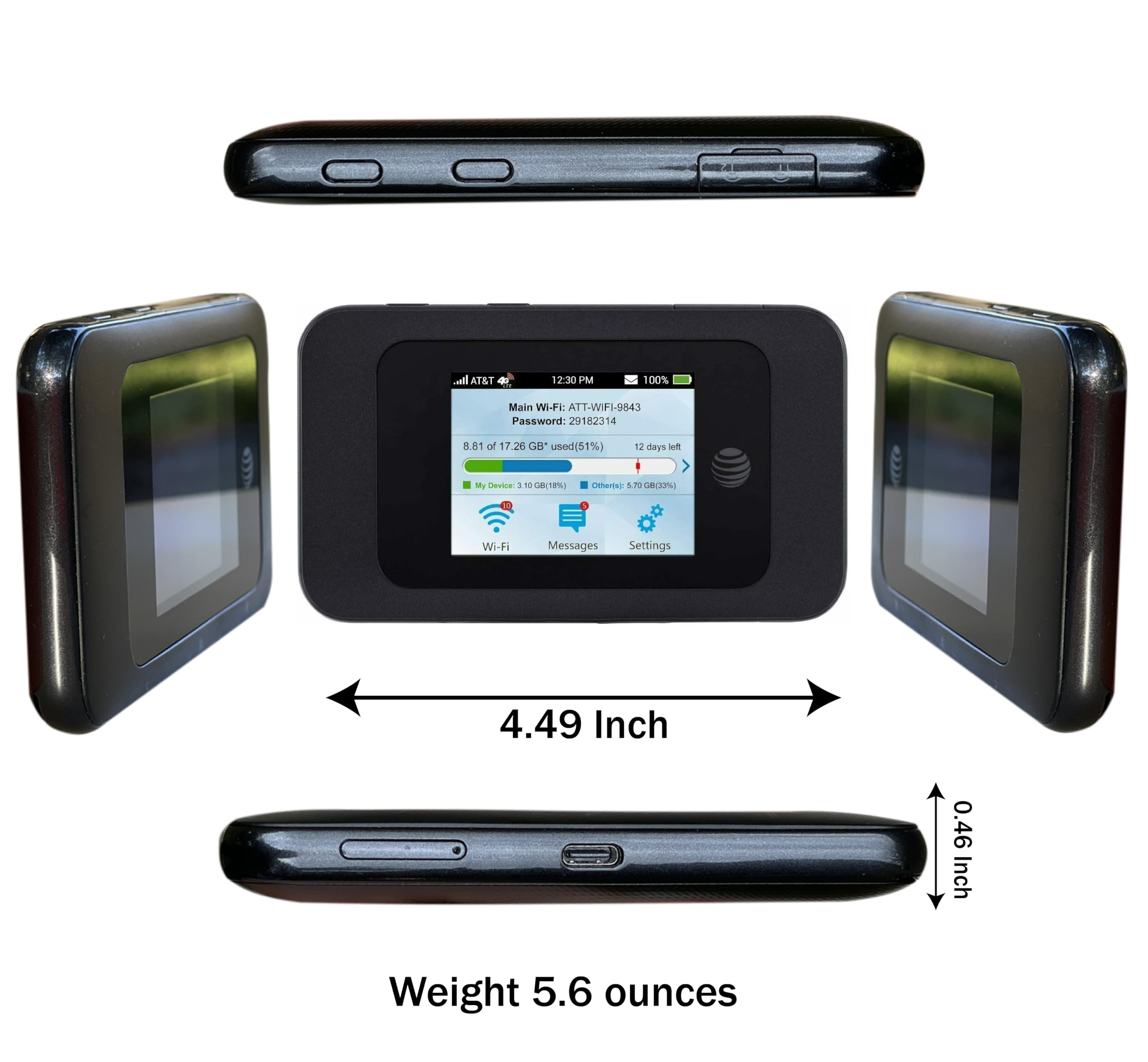 At&T Wireless Zte Velocity 2 Mf985 Unlocked | 4G Mobile Wifi Hotspot | Lte Cat13 Speed Up To 600 Mbps | Usage Up To 12 Hours | P