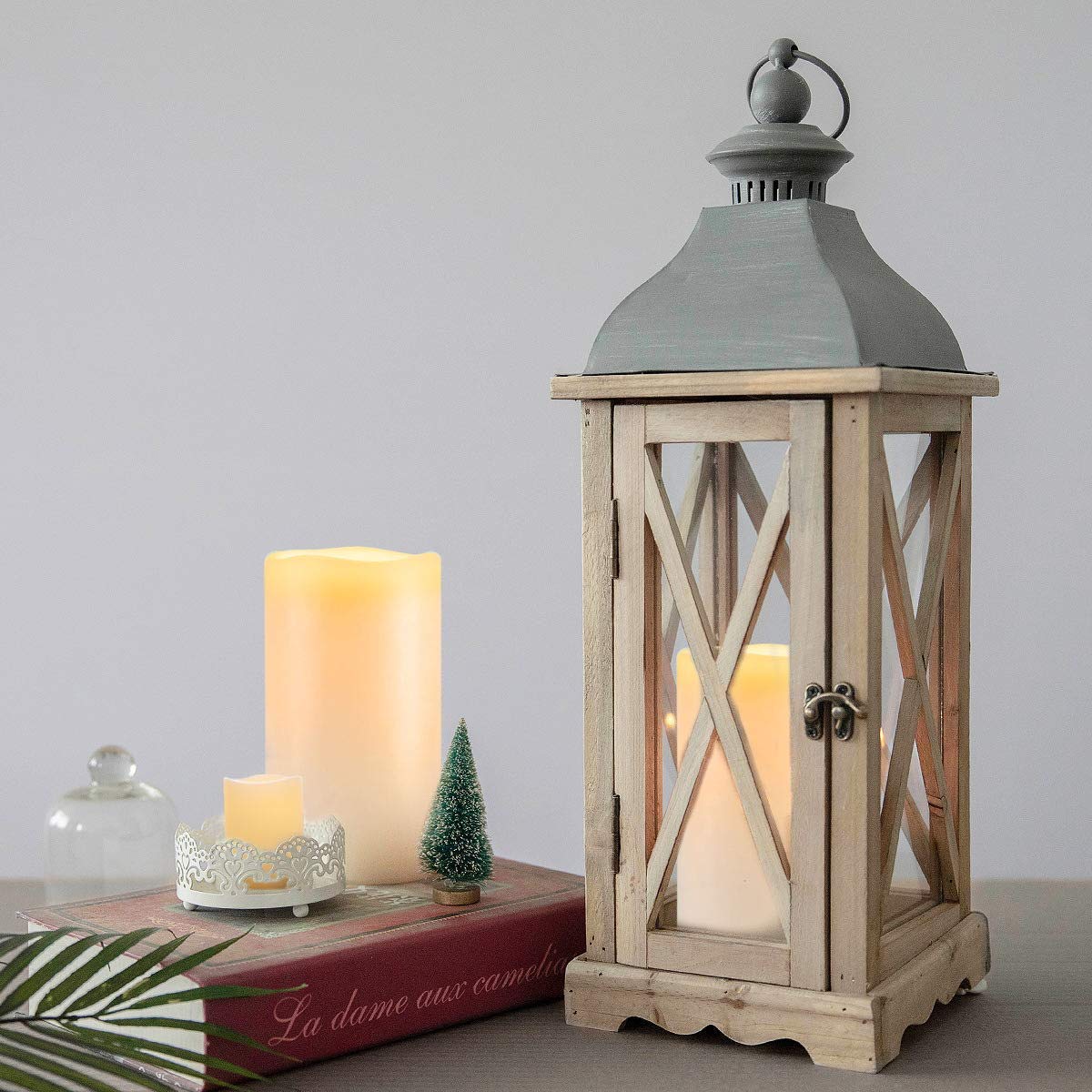 Homemory 6'' X 4'' Large Waterproof Outdoor Flameless Candles With Remote Control And Timer, Battery Operated Flickering Led Pil