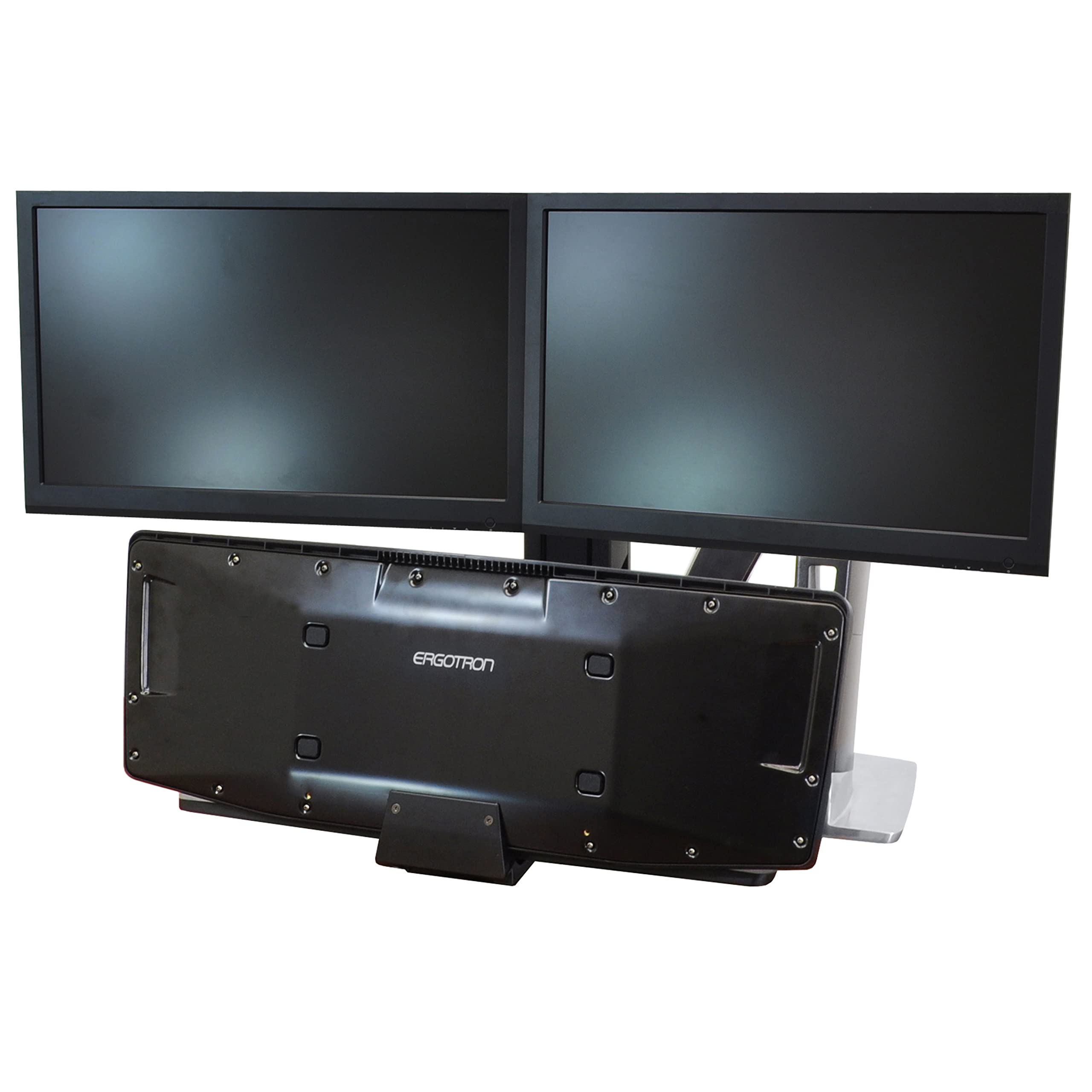 Ergotron � WorkFit A Dual Monitor Standing Desk Converter, Sit Stand Workstation for Tabletops � Level Keyboard Tray