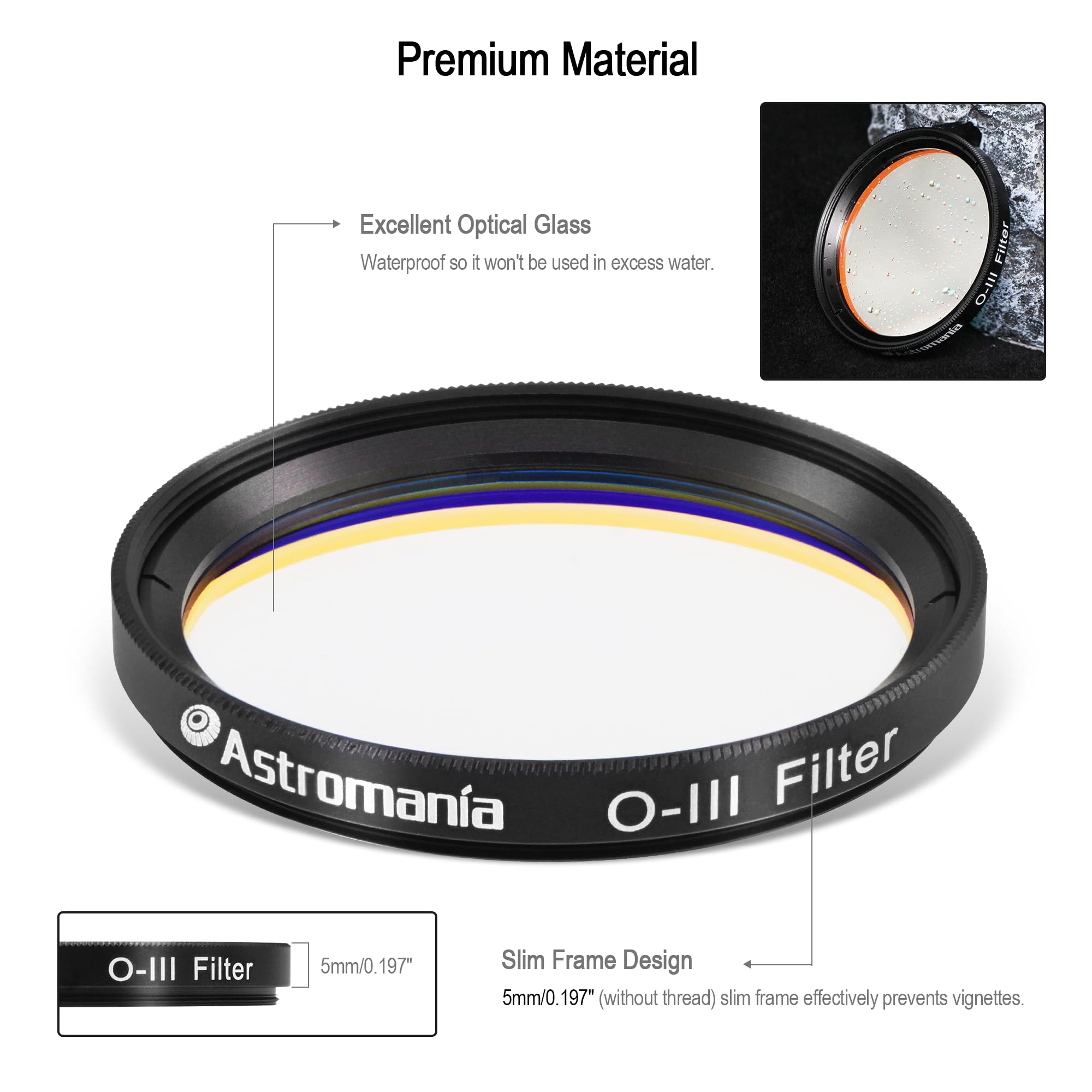 Astromania 2'' O Iii Filter   Produces Near Photographic Views Of The Veil, Ring, Dumbbell And Orion Nebula, Among Many Other Ob