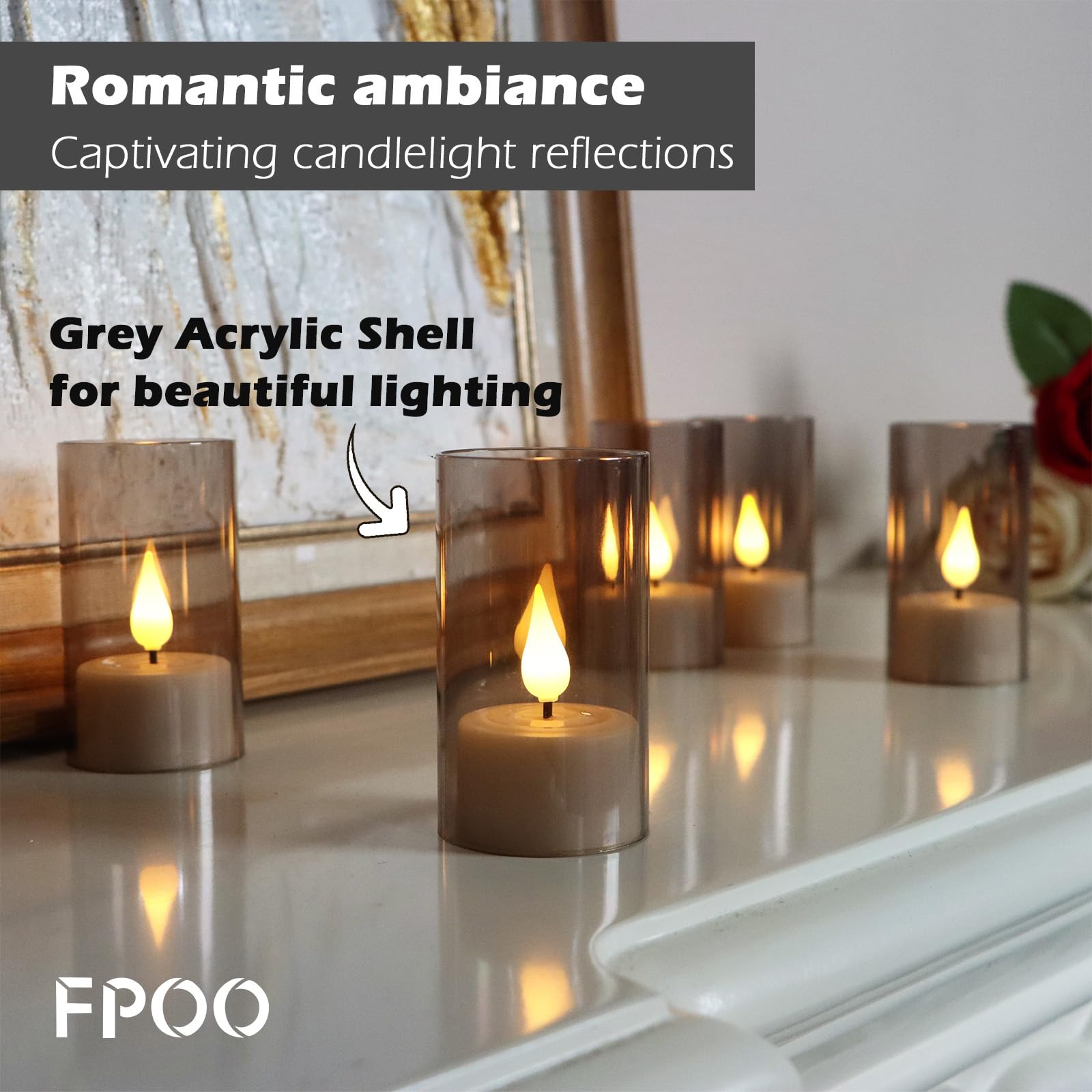 Fpoo Rechargeable Tea Lights Candles With Remote Timer, 12 Packs Flameless Flickering Led Tea Lights Votive Candles With Usb Cha