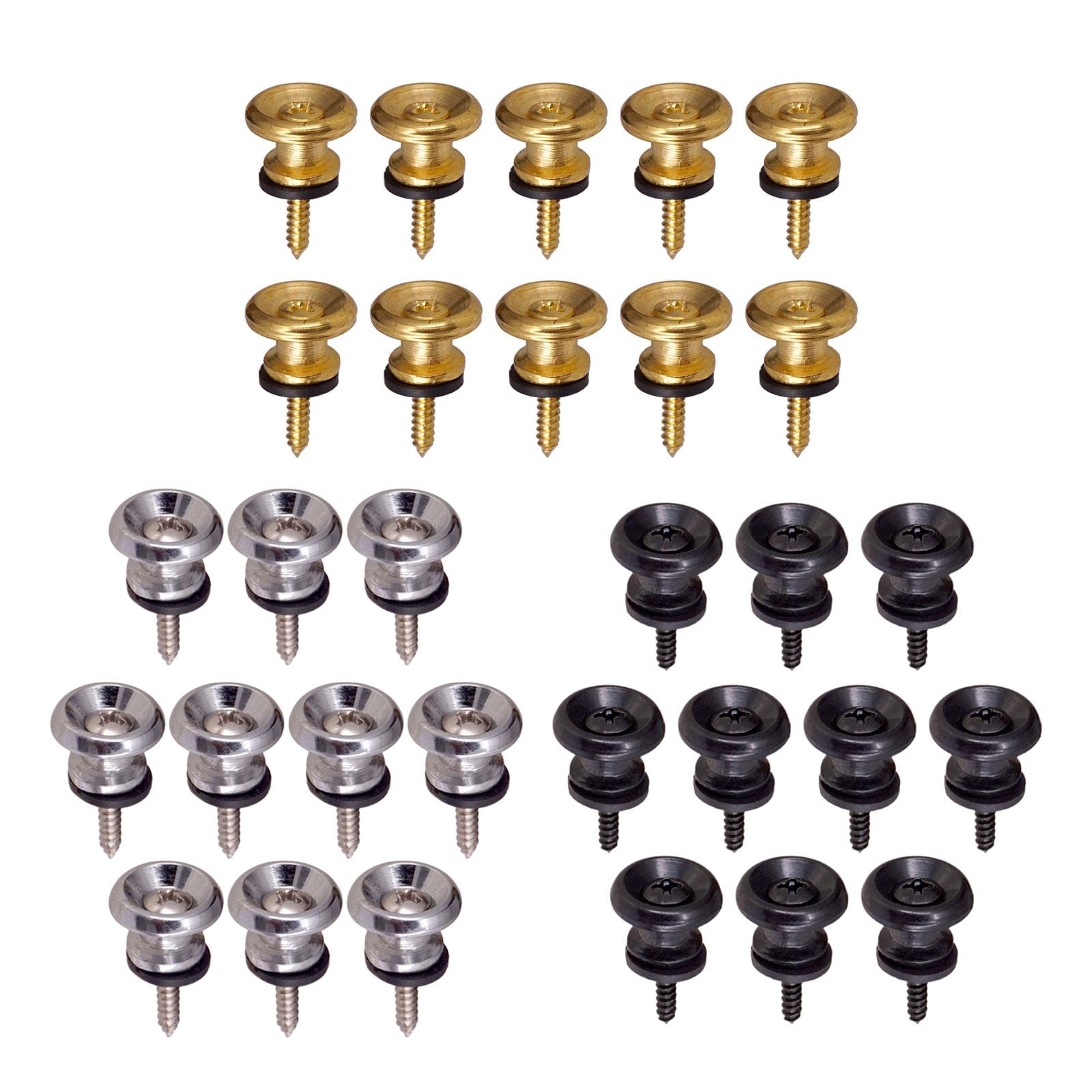 THE STYLE SUTRA 10X Guitar Strap Lock Pins Peg For Acoustic Electric Guitar Ukulele Bass Black