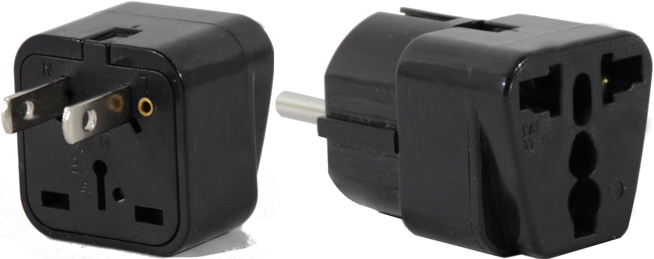 Peru Travel Adapter Plug For Usa/Universal To South America Type A & E (C/F) Ac Power Plugs Pack Of 2