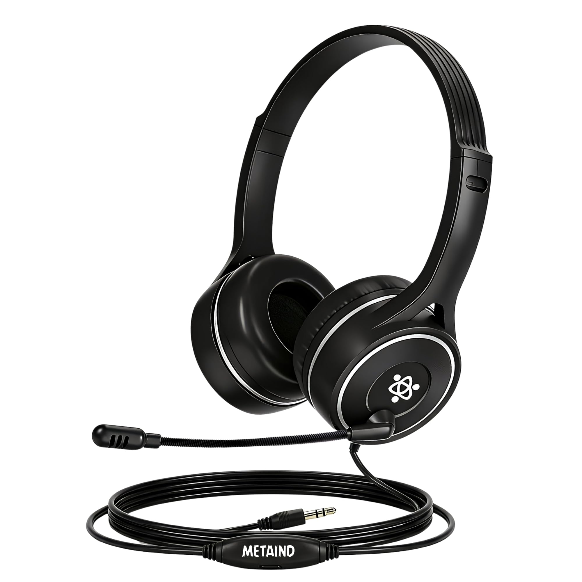 Metaind Wired 3.5 Mm Headphone With Mic | Ideal For Teams, Zoom Calls & Call Center Use | Compatible With Pc & Laptop | Model: M