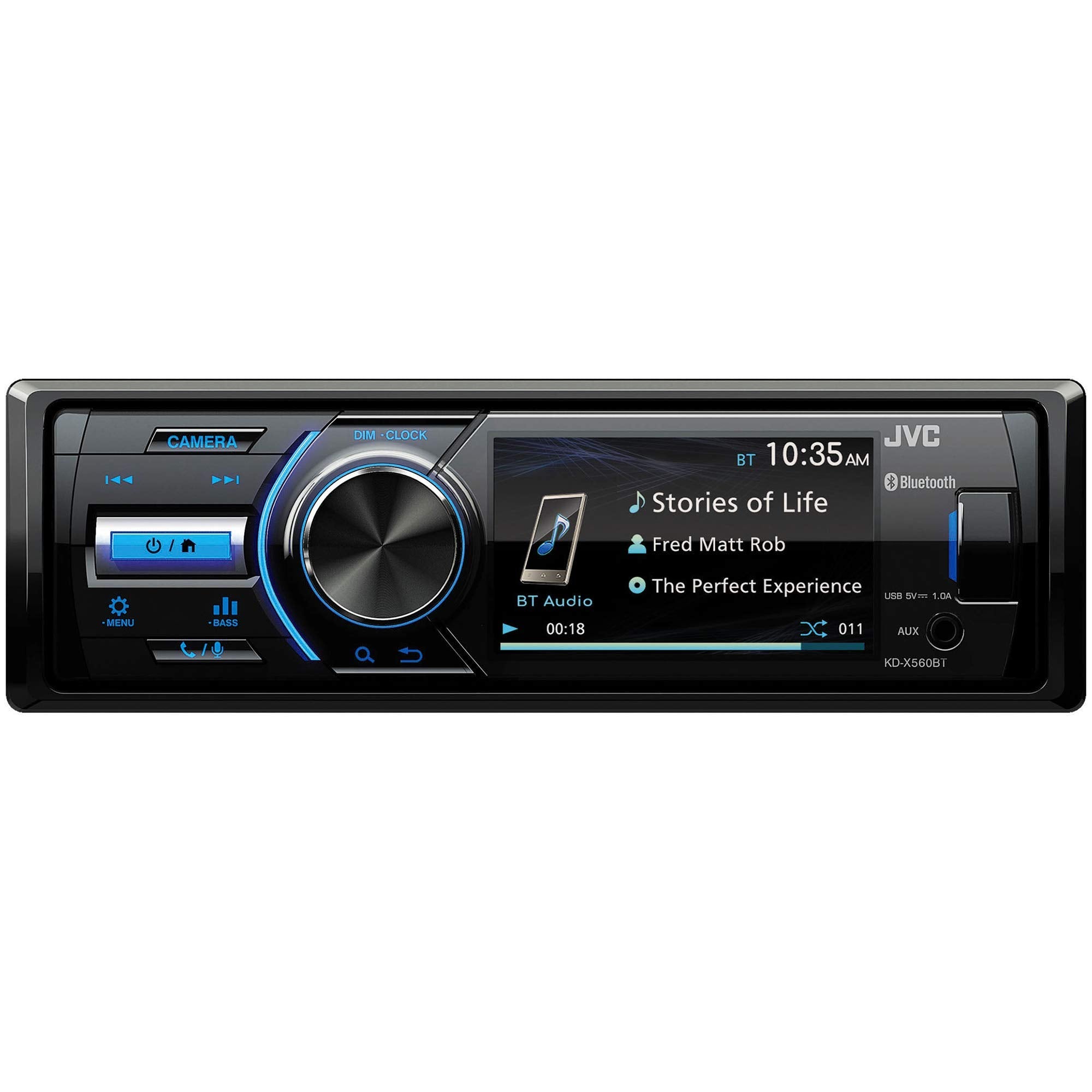 Jvc   Kd X560Bt   Digital Media Car & Marine Bluetooth Receiver Iphone/Android/Usb/Aux Car Stereo With Rear Camera Input