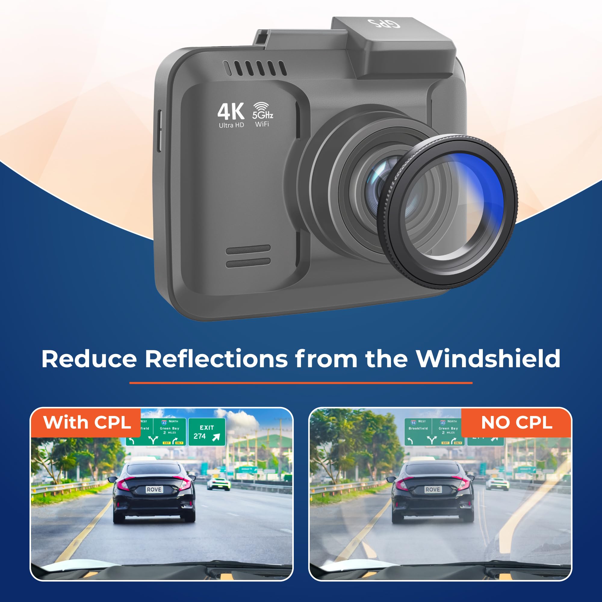 ROVE CPL Filter - Anti-Glare Circular Polarizer Lens for R2-4K Models, Aluminum, Model CPL-R2-PRO