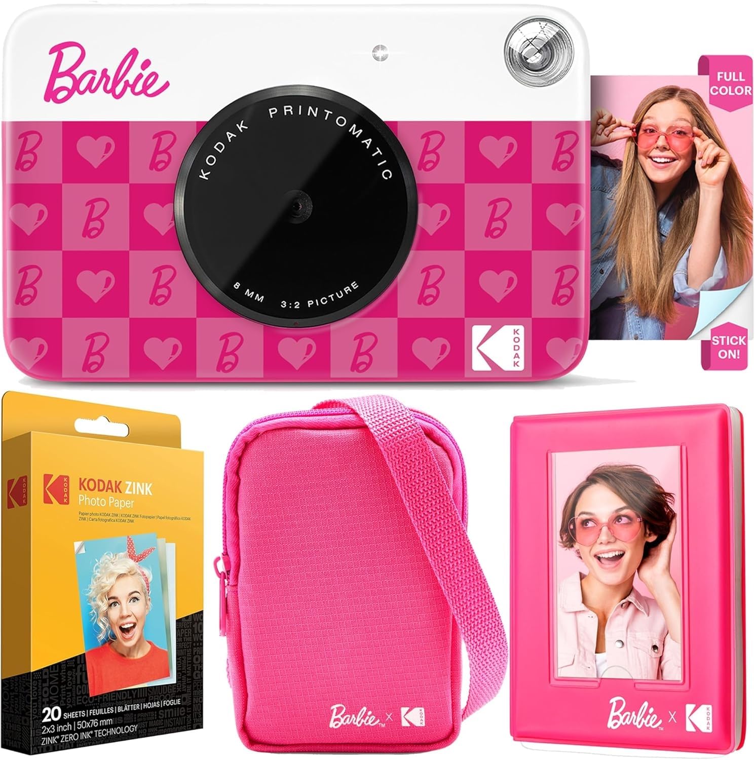 Kodak x Barbie Printomatic Full-Color Instant Print Digital Camera Barbie Deluxe Bundle (Iconic Style)+ Barbie Deluxe Camera Cas