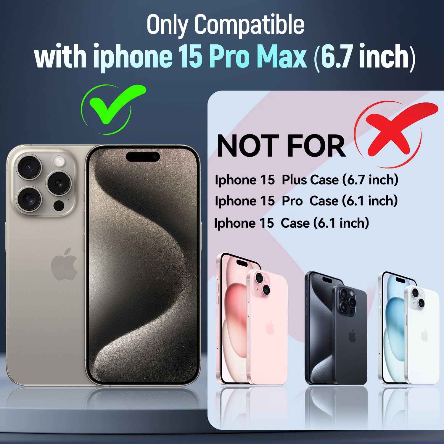Sefing Case For Iphone 15 Pro Max Phone Case Iphone 15 Pro Max Case With Slide Camera Cover, With Finger Ring Holder Stand, Fit