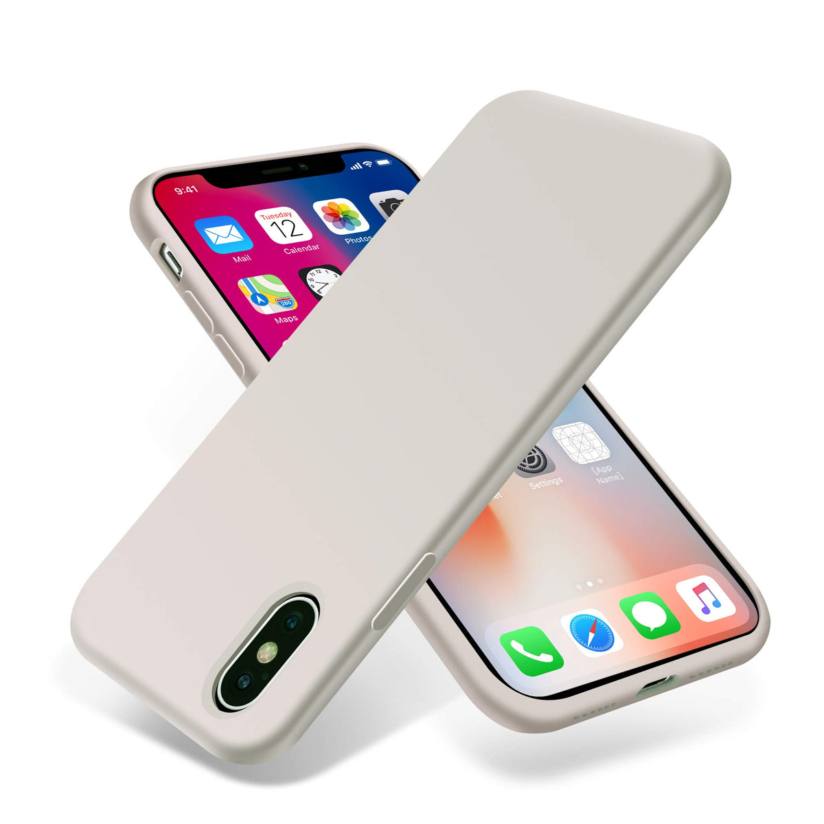 Otofly Compatible With Iphone X/Xs Case,Ultra Slim Fit Liquid Silicone Gel Cover With Full Body Protection Anti-Scratch Shockpro