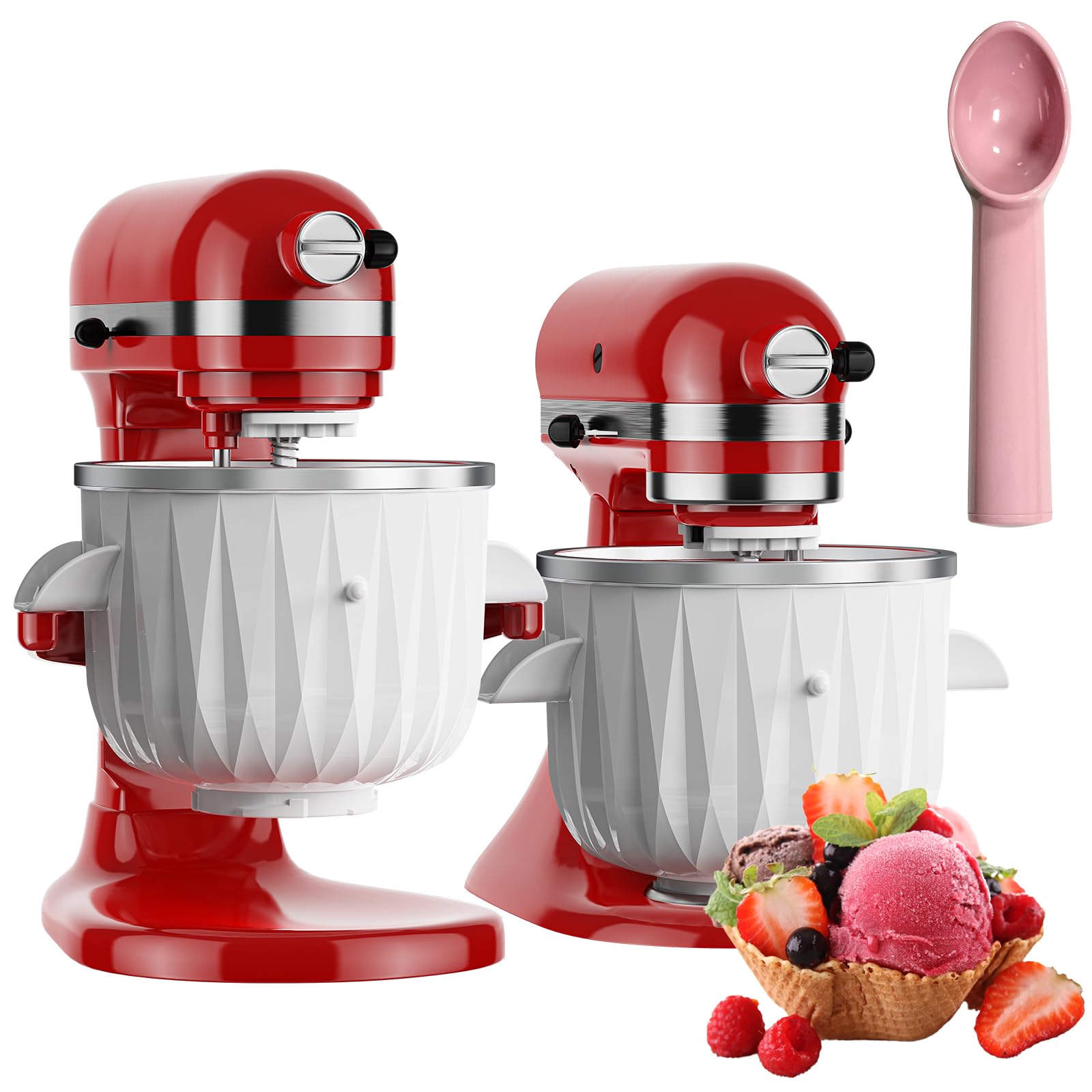 Hozodo Ice Cream Attachment For Kitchenaid, 2 Quart Frozen Ice Cream & Sorbet Gelato Maker For Kitchenaid Ice Cream Maker Attach